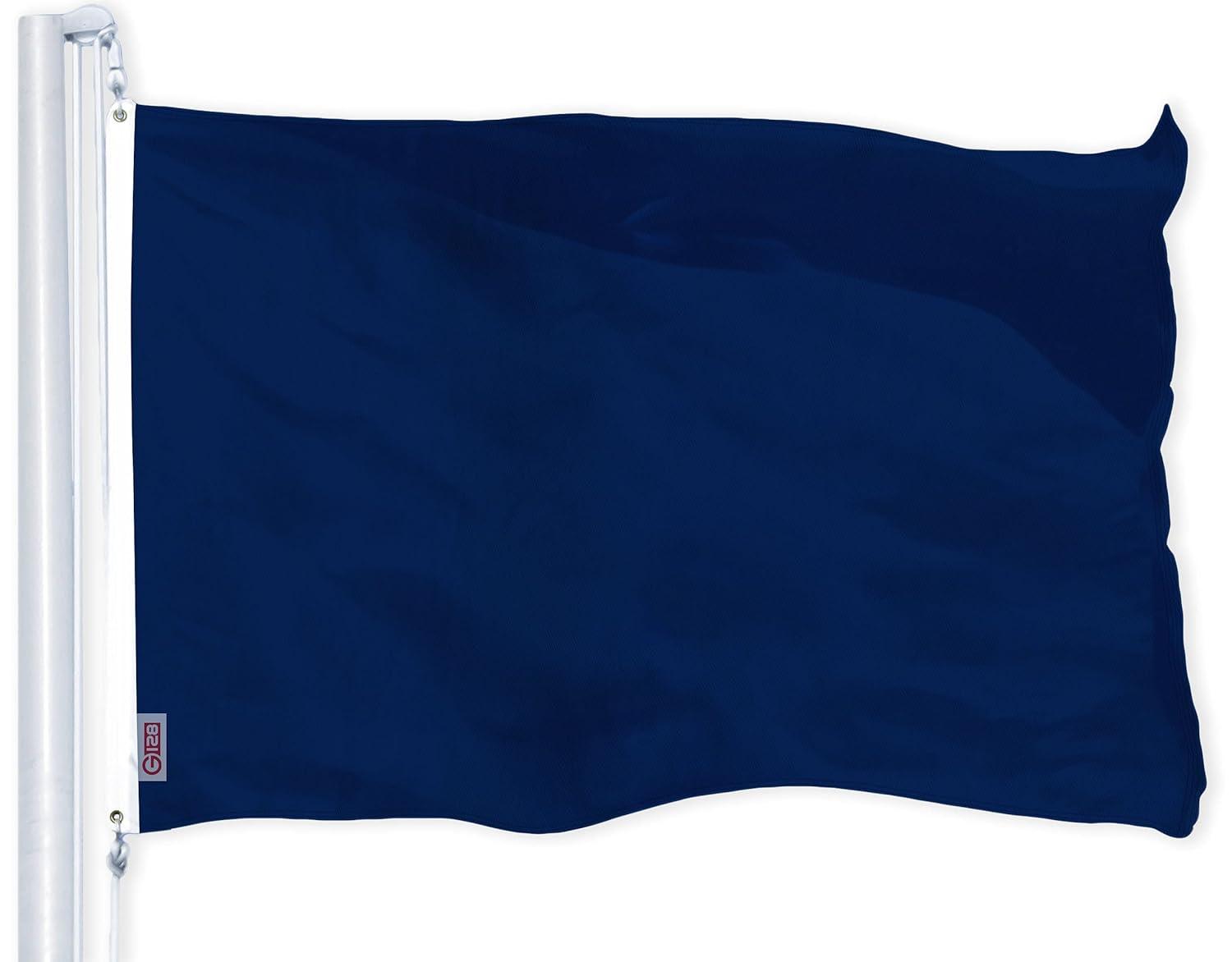 G128 Solid Blue Color Flag | 3x5 feet | Printed 150D – Indoor/Outdoor, Vibrant Colors, Brass Grommets, Quality Polyester, Much Thicker More Durable Than 100D 75D Polyester