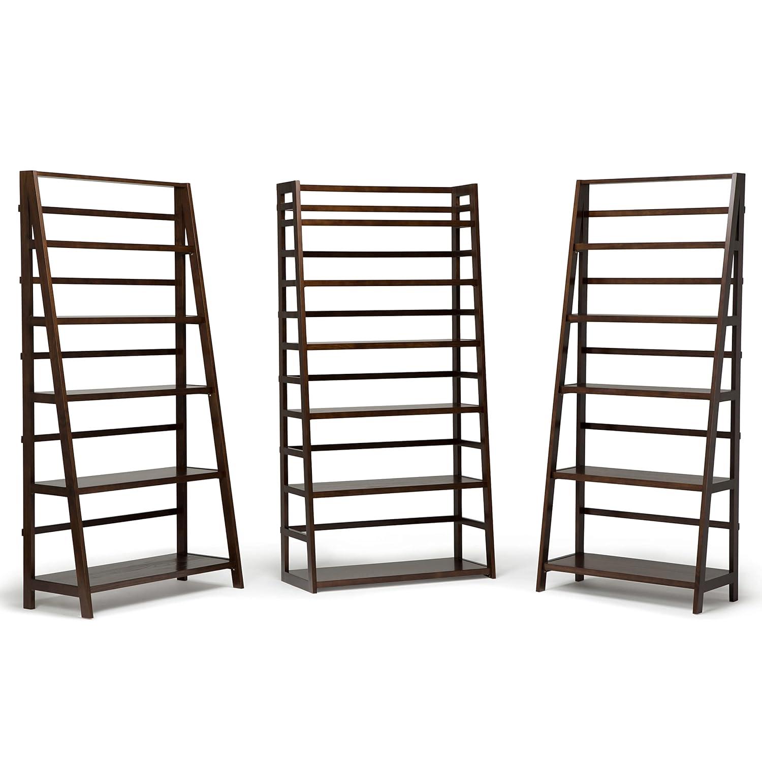 Simplihome Wide Bookcase, Acadian, Walnut