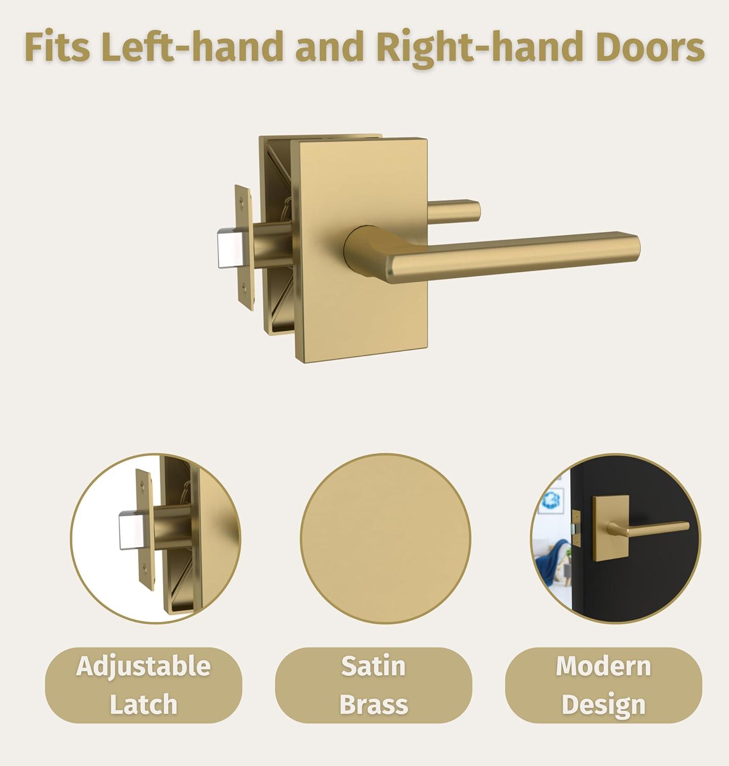 Mega Handles / Laura Dummy / ‎‎Satin Brass/ Door Knobs / Pack of 2