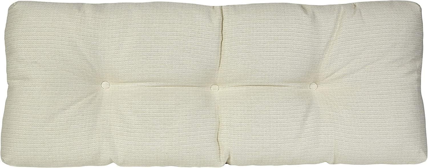 Gripper 43"x14"x3" Non Slip Tufted Omega Universal Bench Cushion Ivory: Solid Rectangle Indoor Seat Cushion, Polyester