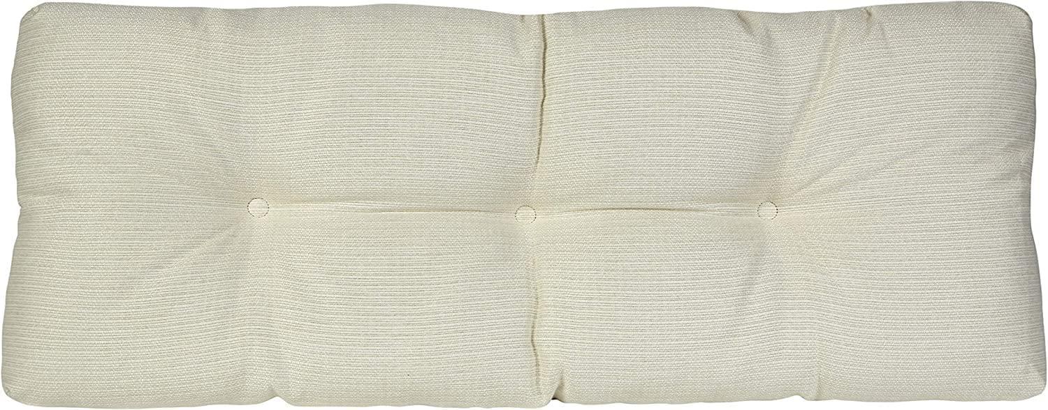 Gripper 43"x14"x3" Non Slip Tufted Omega Universal Bench Cushion Ivory: Solid Rectangle Indoor Seat Cushion, Polyester