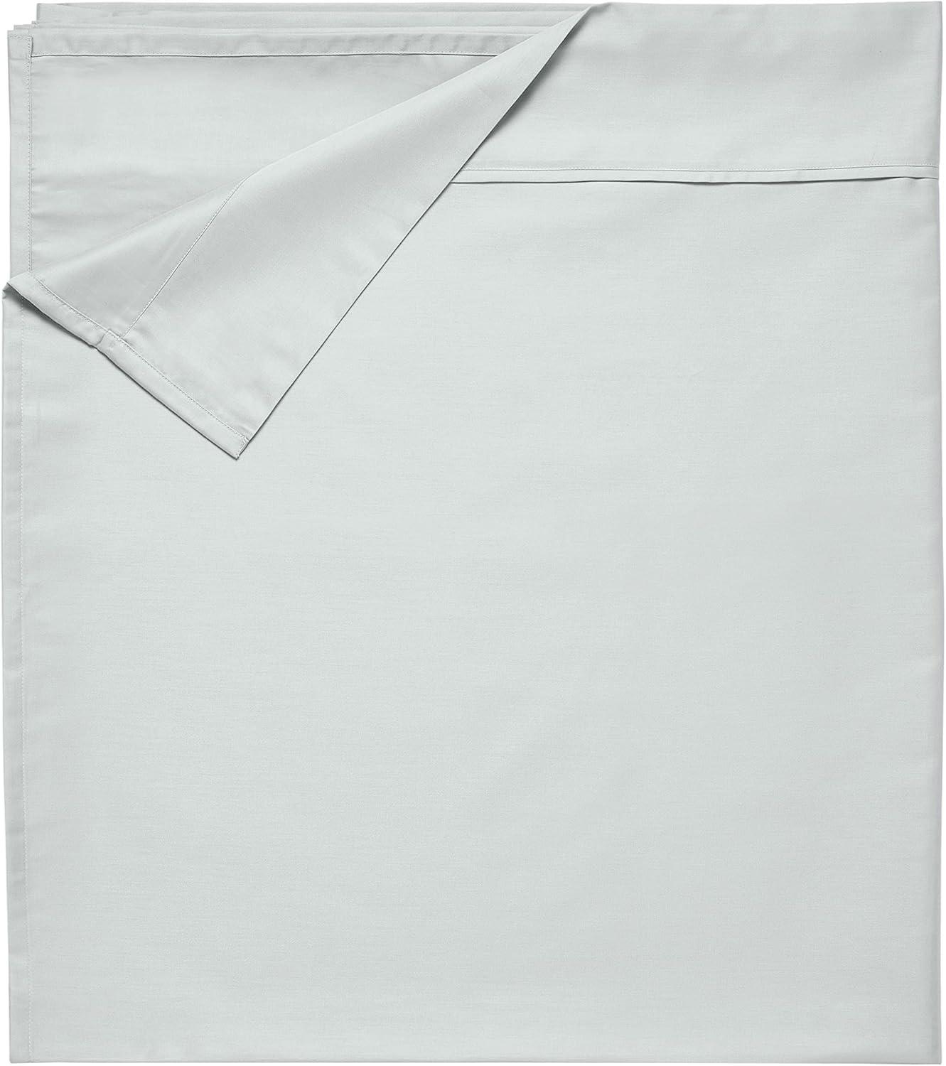 Flat Sheet Only, 400 Thread Count 100% Cotton Sateen, Soft & Durable by California Design Den - Light Gray, King