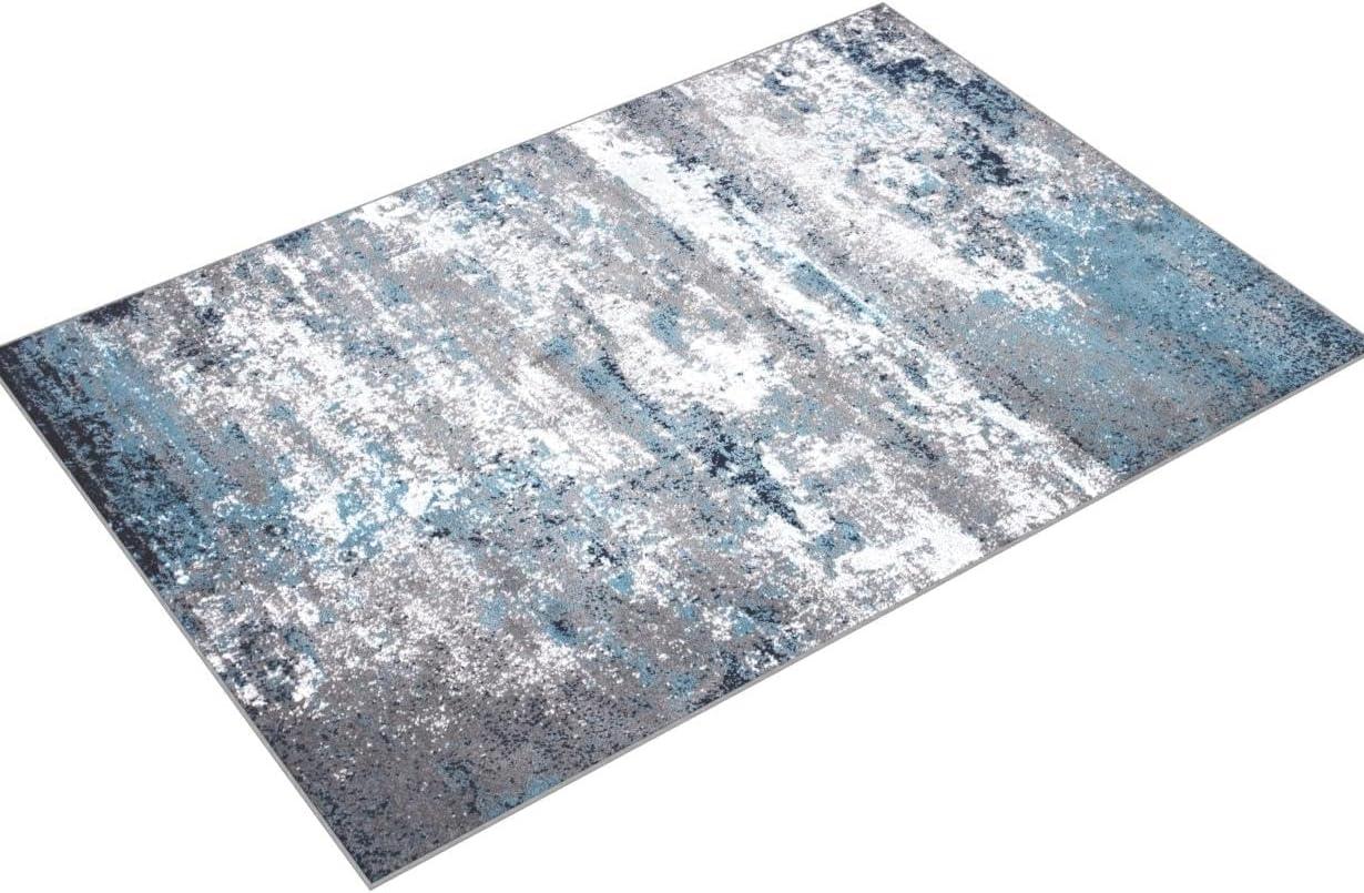 World Rug Gallery Distressed Abstract Watercolor Area Rug