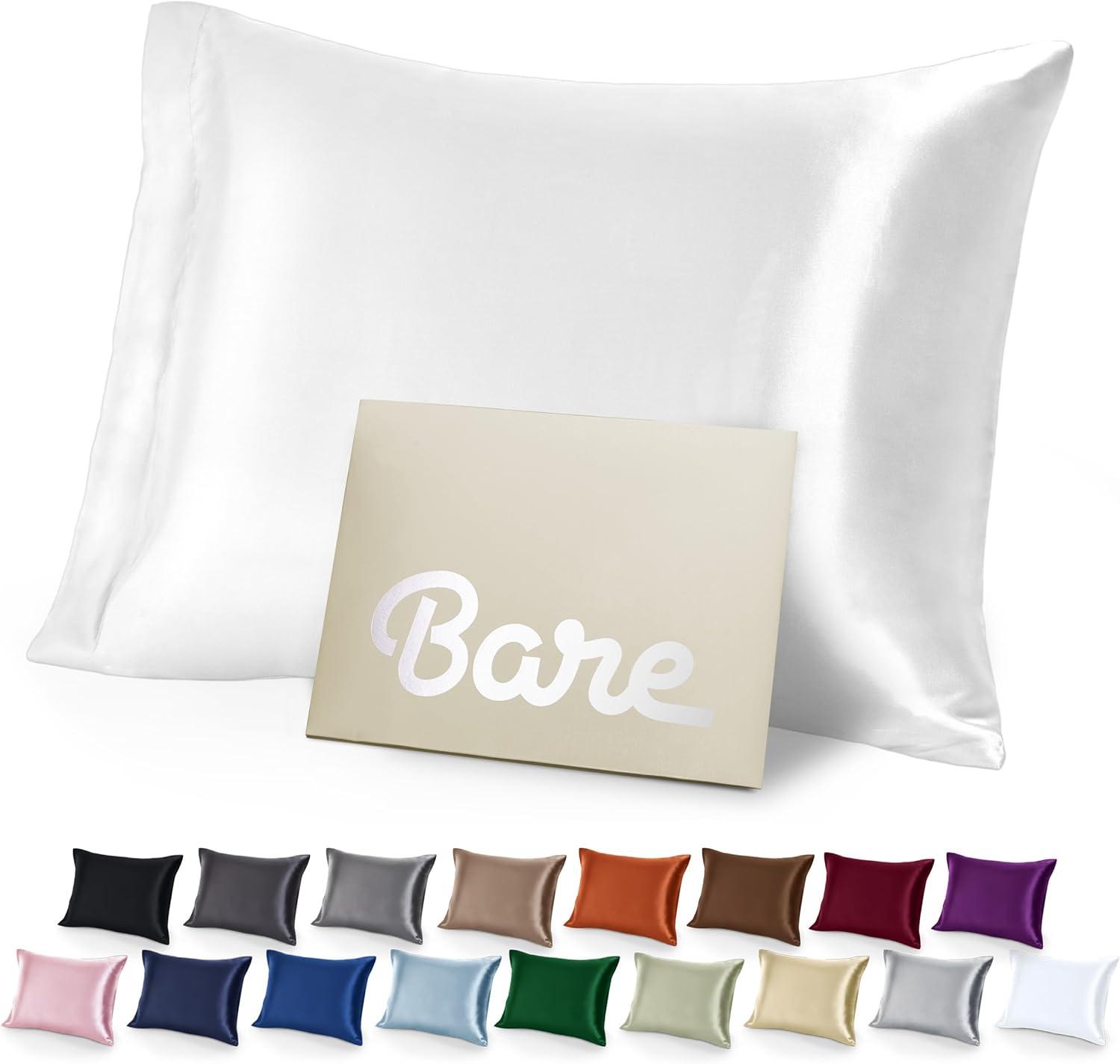 Bare Home 100% Mulberry Silk Pillowcase Zipper Closure