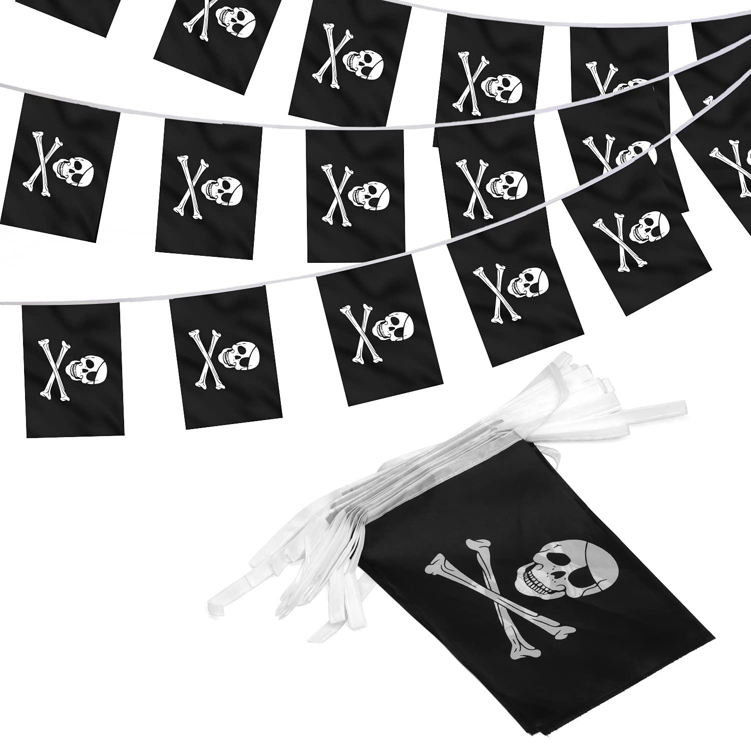 Anley Pirate Flag Jolly Roger String Flag - 33 Feet 32 Flags