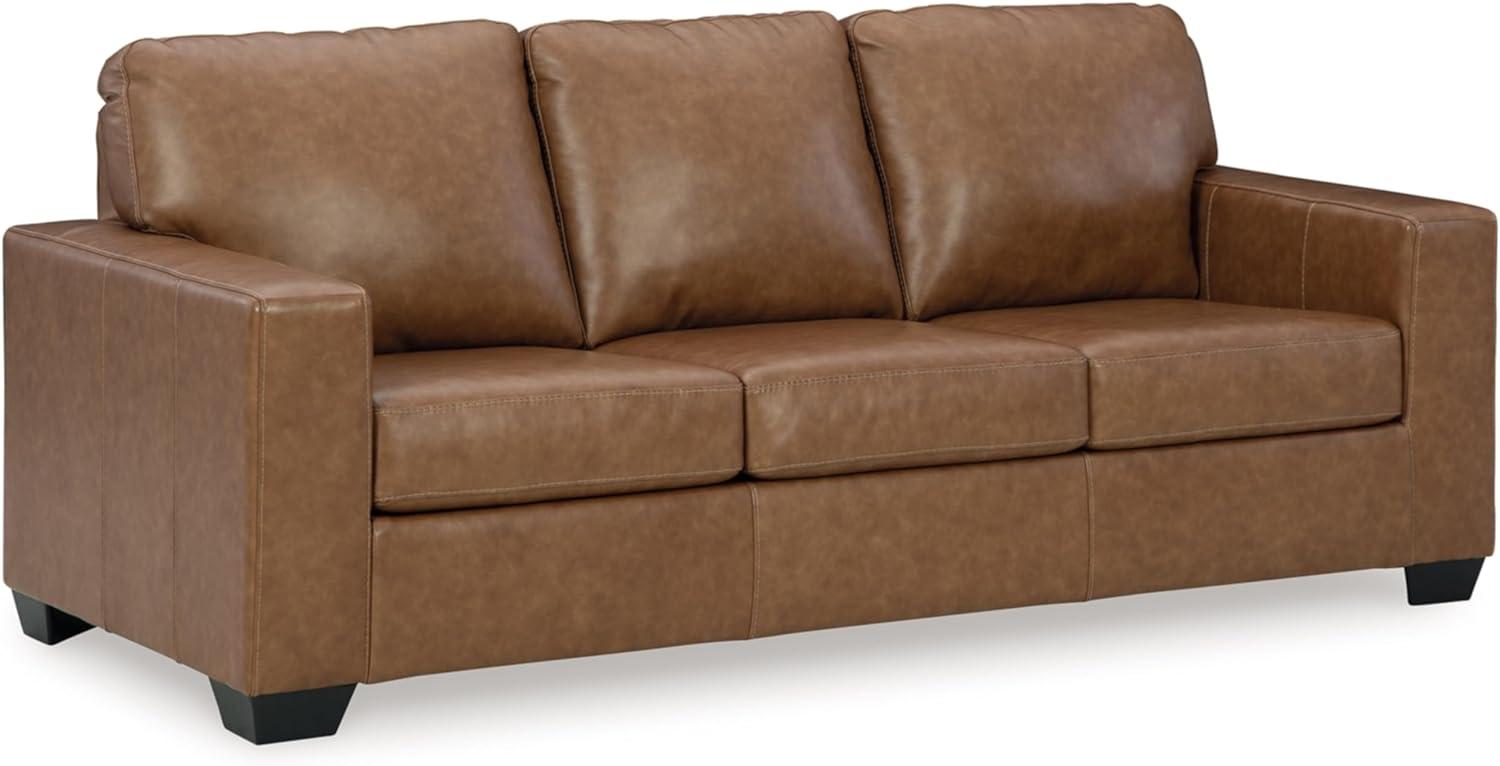 Bolsena 85'' Brown Faux Leather Sofa with Removable Cushions