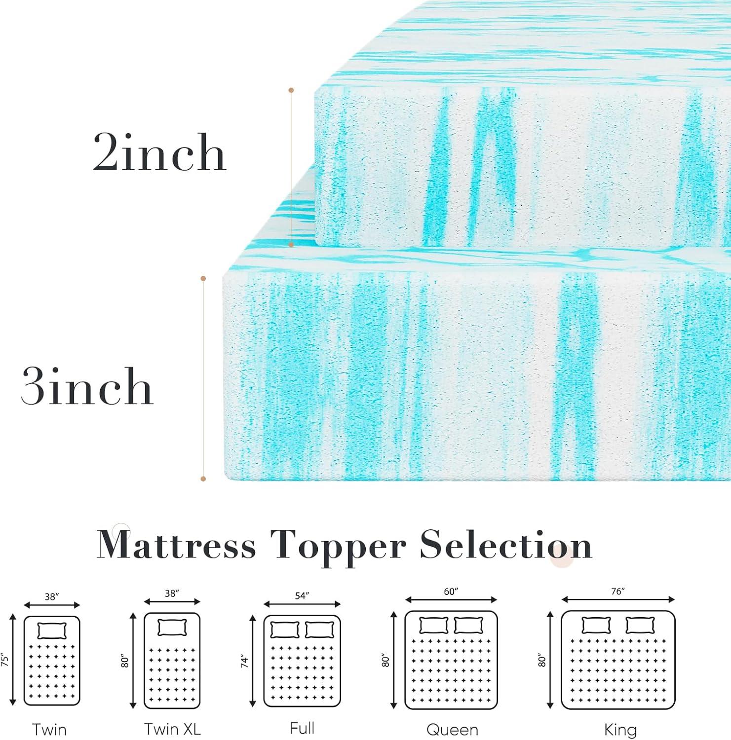Hangzhou Tomu E-Commerce Co., Ltd. Cooling Touched Reversible 2" Gel Memory Foam Mattress Topper