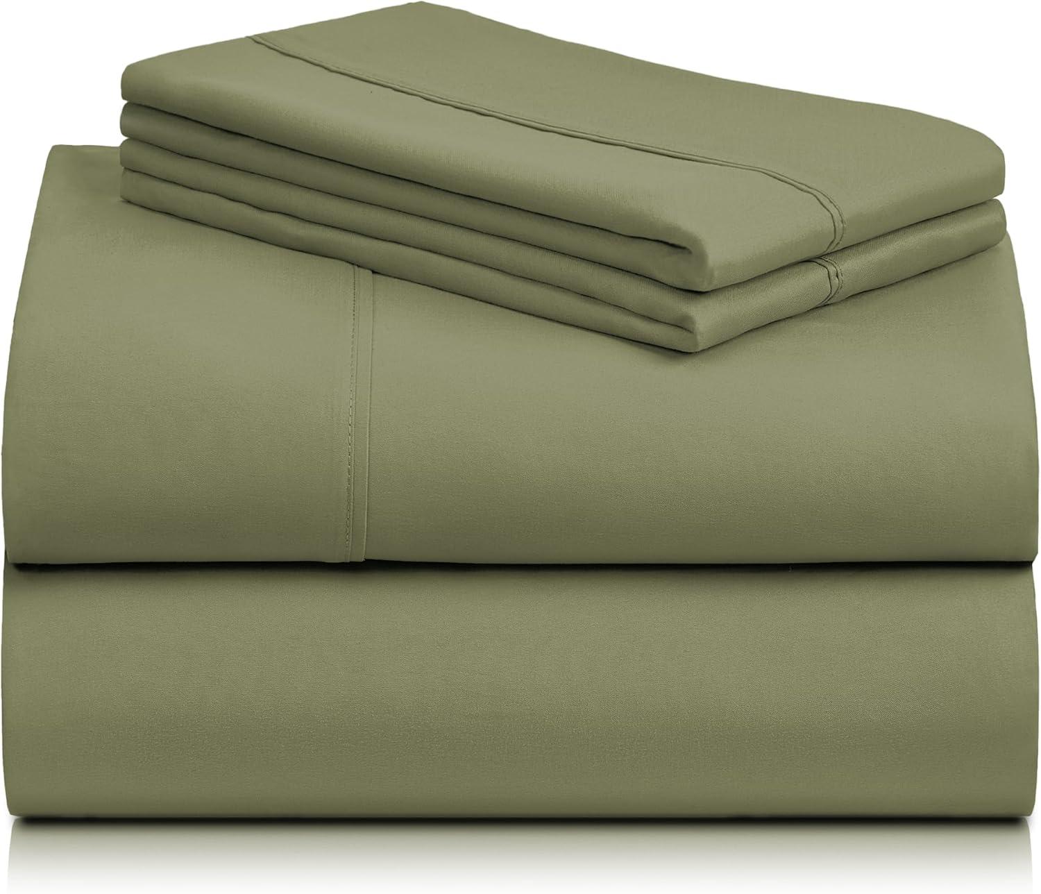 LuxClub 4-7 PC Microfiber Solid Performance Sheet Set, Soft Cooling Eco-Friendly Bed Sheets with 18in Deep Pockets