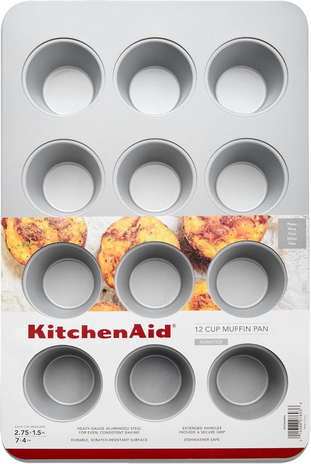 Kitchenaid Metal 0.8MM Non-slip 12 Cup Muffin Pan