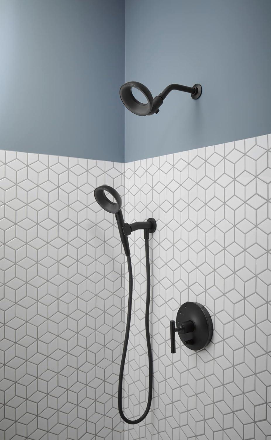 Matte Black Modern Lever Shower Valve Trim