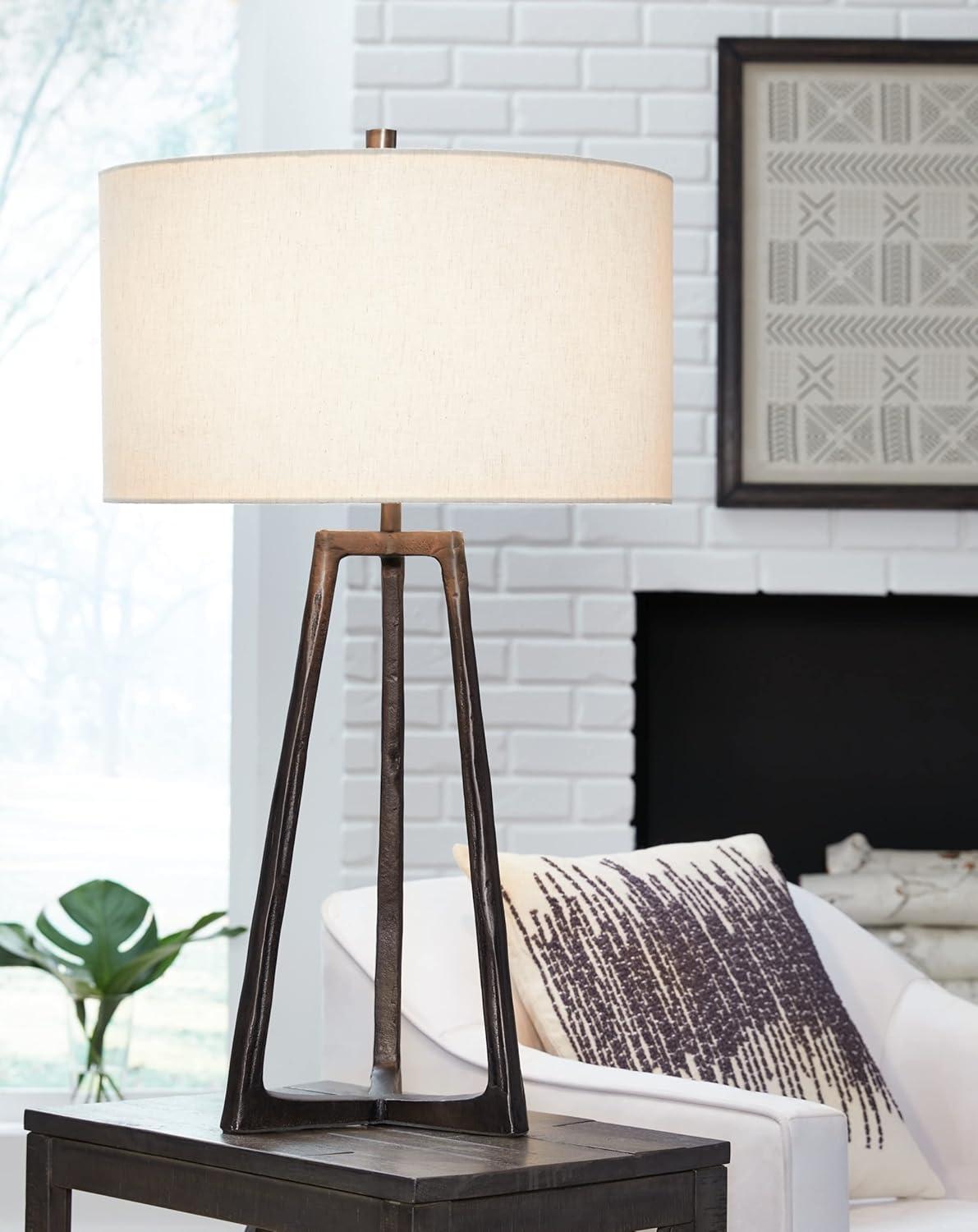 Wynlett Metal Table Lamp Antique Brass - Signature Design by Ashley: Elegant Accent Lighting, 3-Way Switch, UL Listed