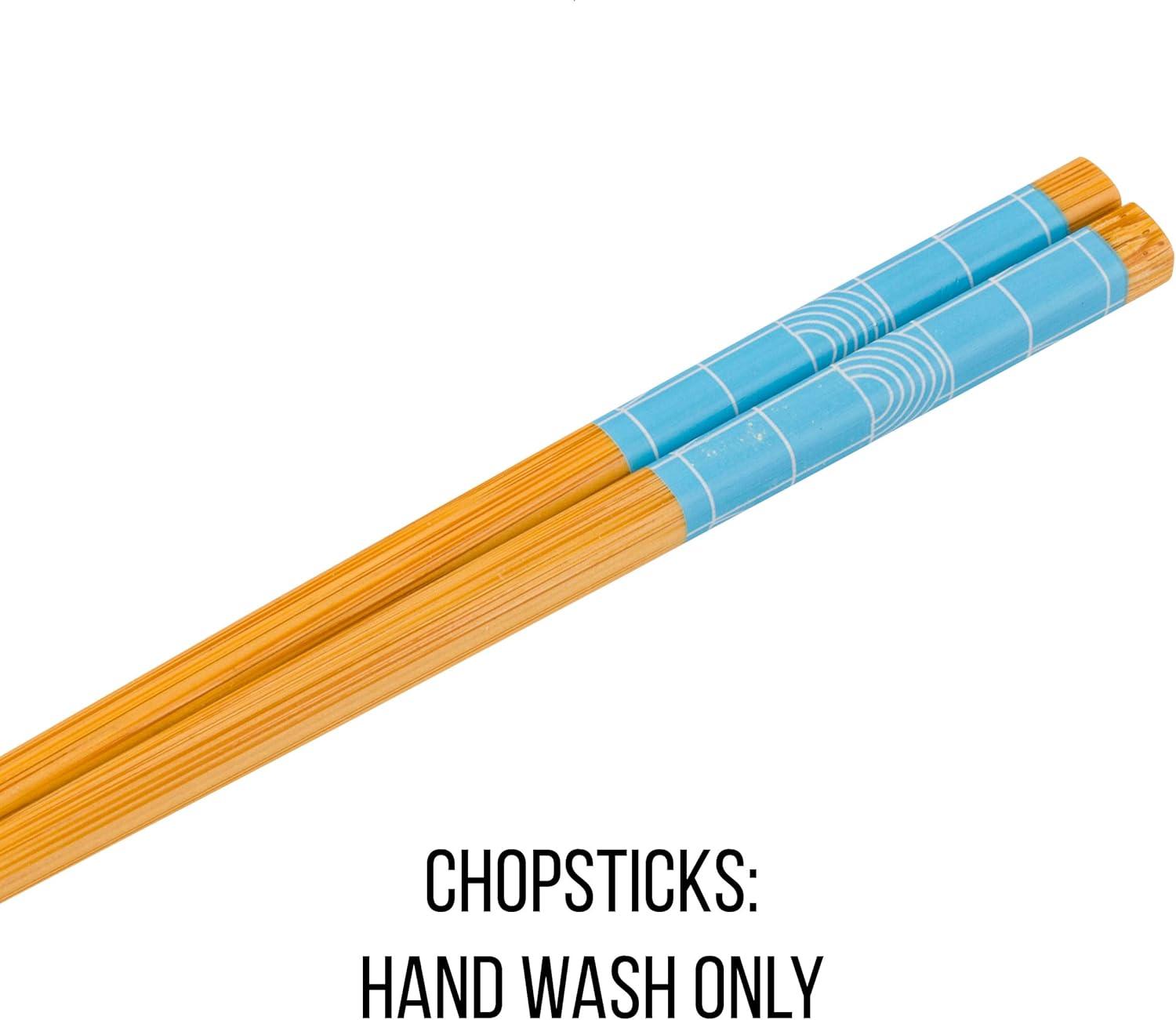 Silver Buffalo Hello Kitty and Friends Kuromi, Keroppi, Chococat, My Melody, Tuxedo Sam, Badtz-Maru, Tuxedo Sam, Pompompurin, Cinnamoroll Ceramic Ramen Noodle Rice Bowl with Chopsticks, 20 Ounces