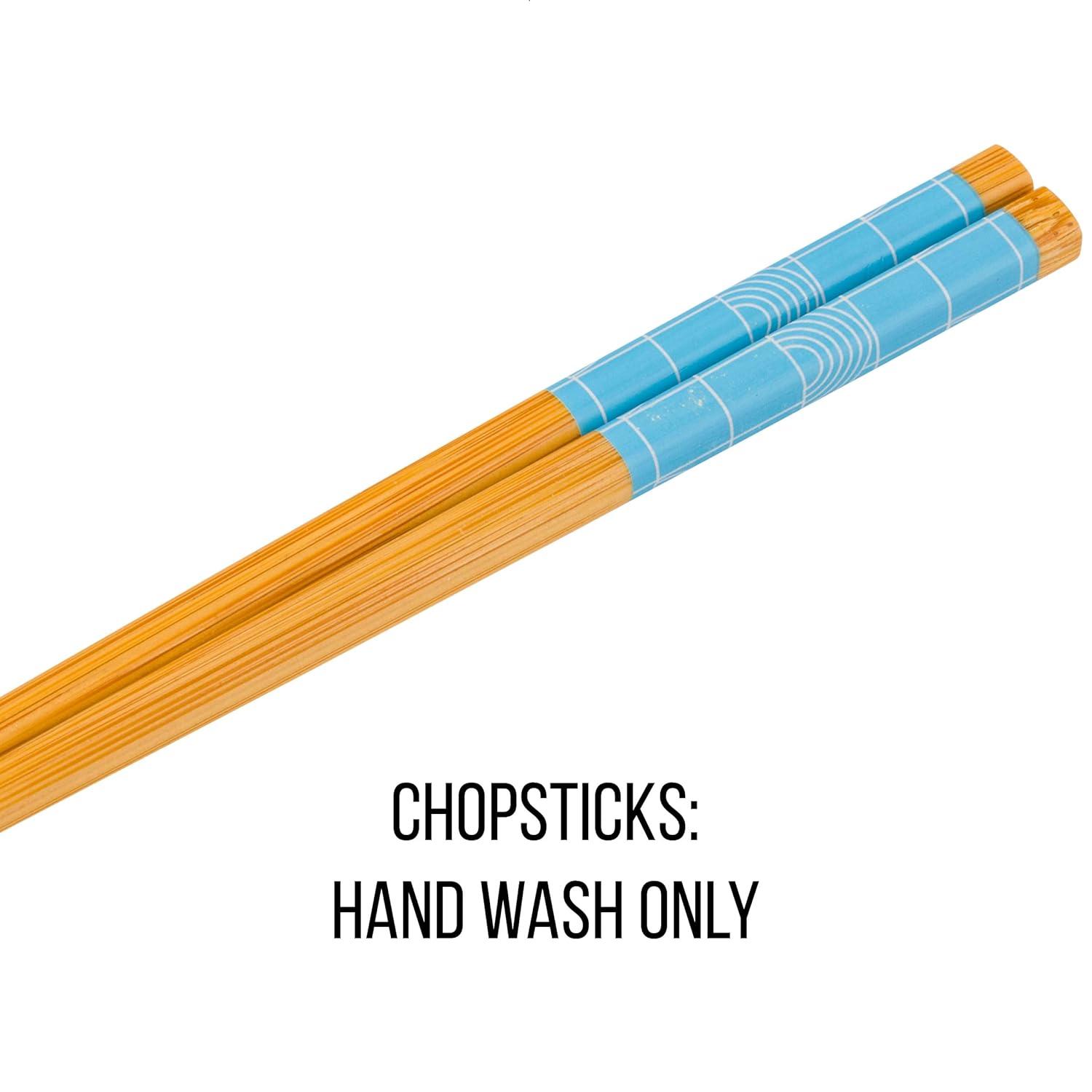 Silver Buffalo Hello Kitty and Friends Kuromi, Keroppi, Chococat, My Melody, Tuxedo Sam, Badtz-Maru, Tuxedo Sam, Pompompurin, Cinnamoroll Ceramic Ramen Noodle Rice Bowl with Chopsticks, 20 Ounces