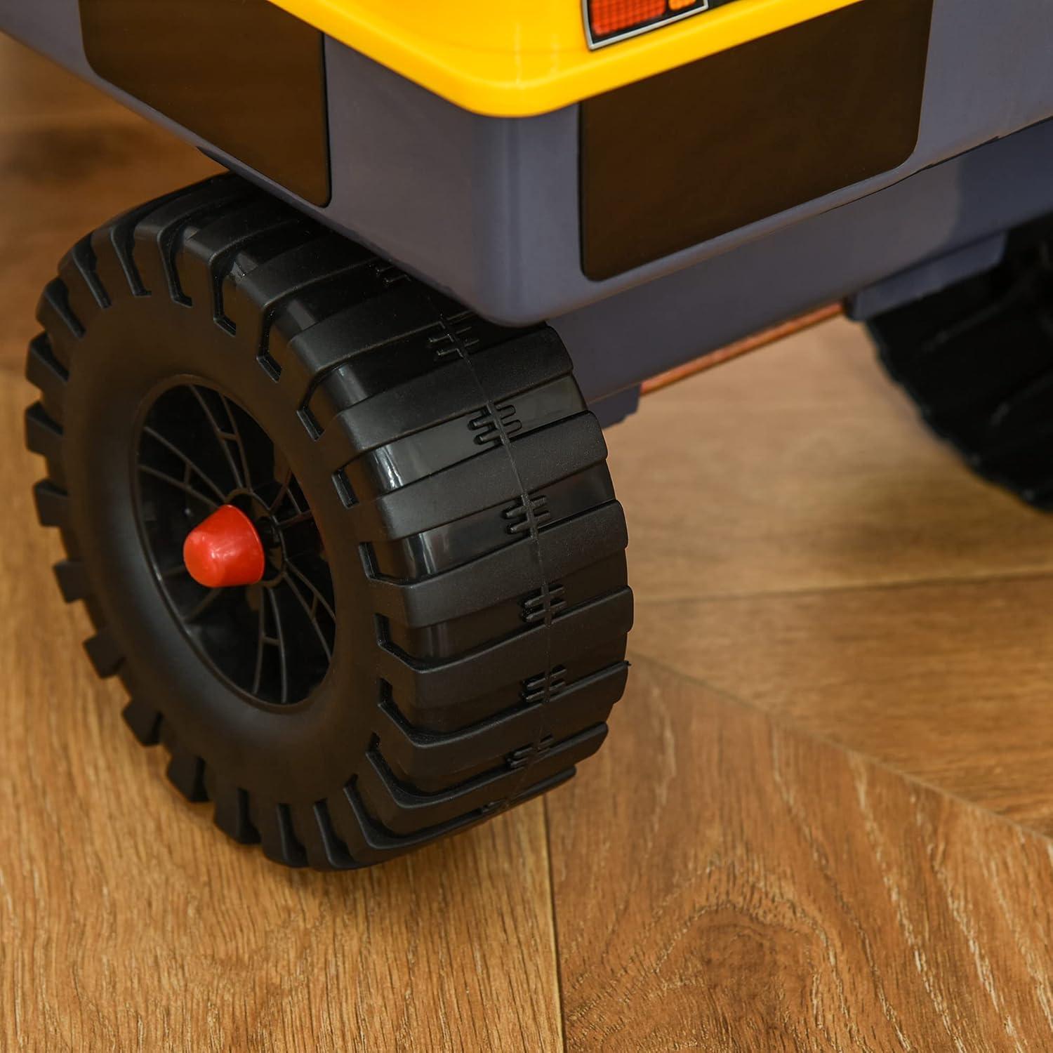 Aosom Kids Ride on Tractor with Storage, Excavator Scooter Gift for Kids