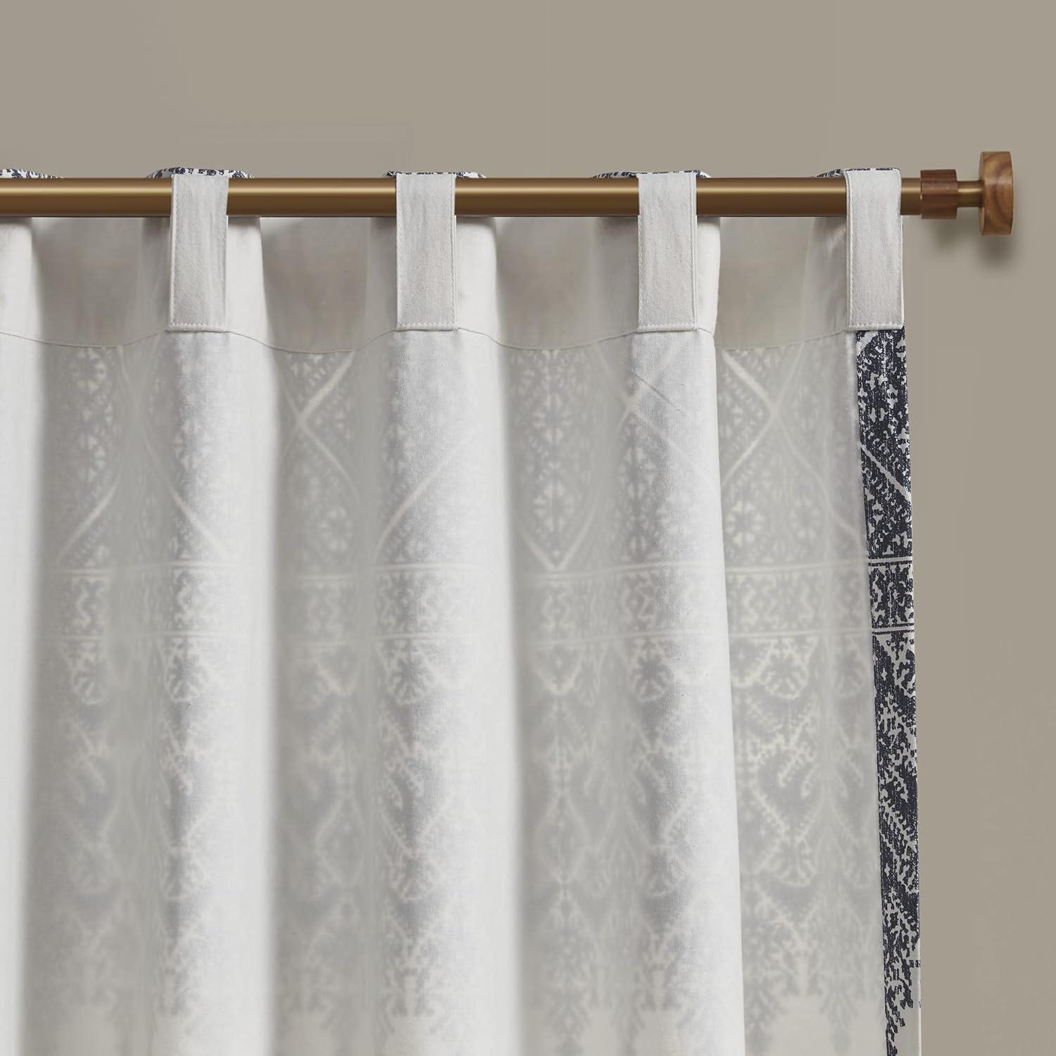 INK+IVY Mila 100% Cotton Argyle Room Darkening Single Curtain Panel with Chenille detail and Lining