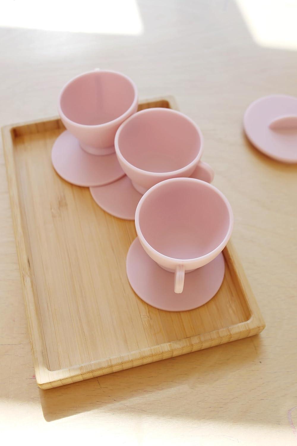 Primrose Pink Silicone 12-Piece Children's Tea Play Set