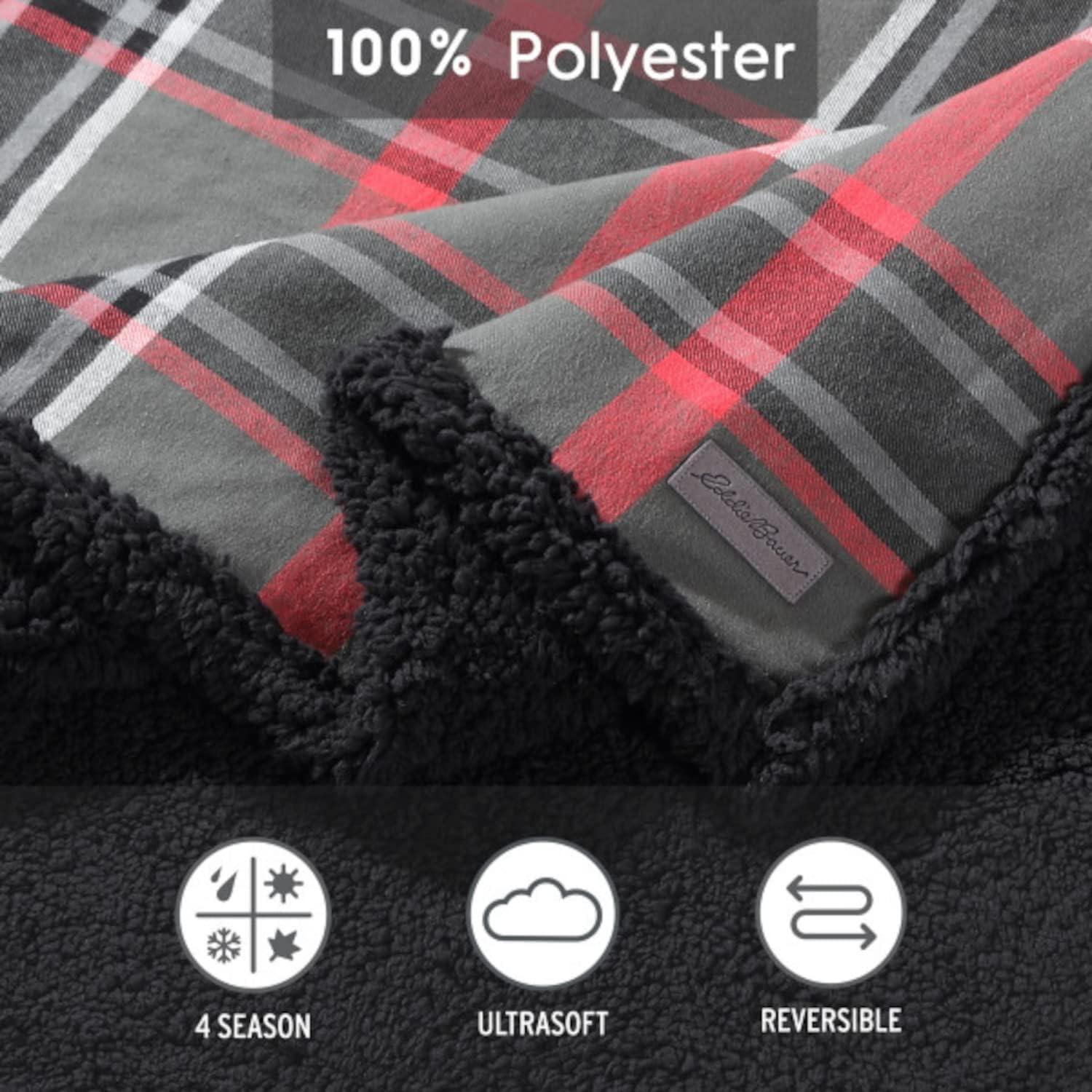 Eddie Bauer Eddie Bauer Printed Flannel/Sherpa Throw Blankets