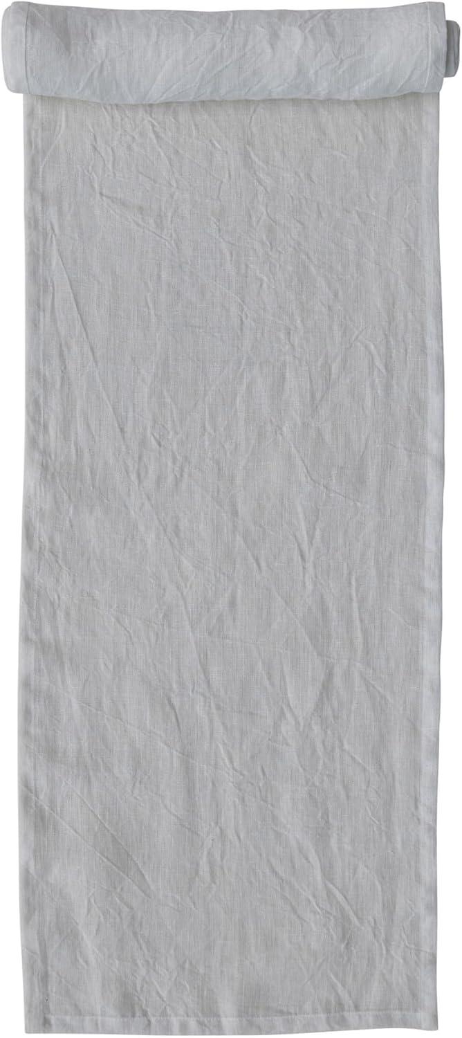 Ivory Stonewashed Linen 108-Inch Table Runner