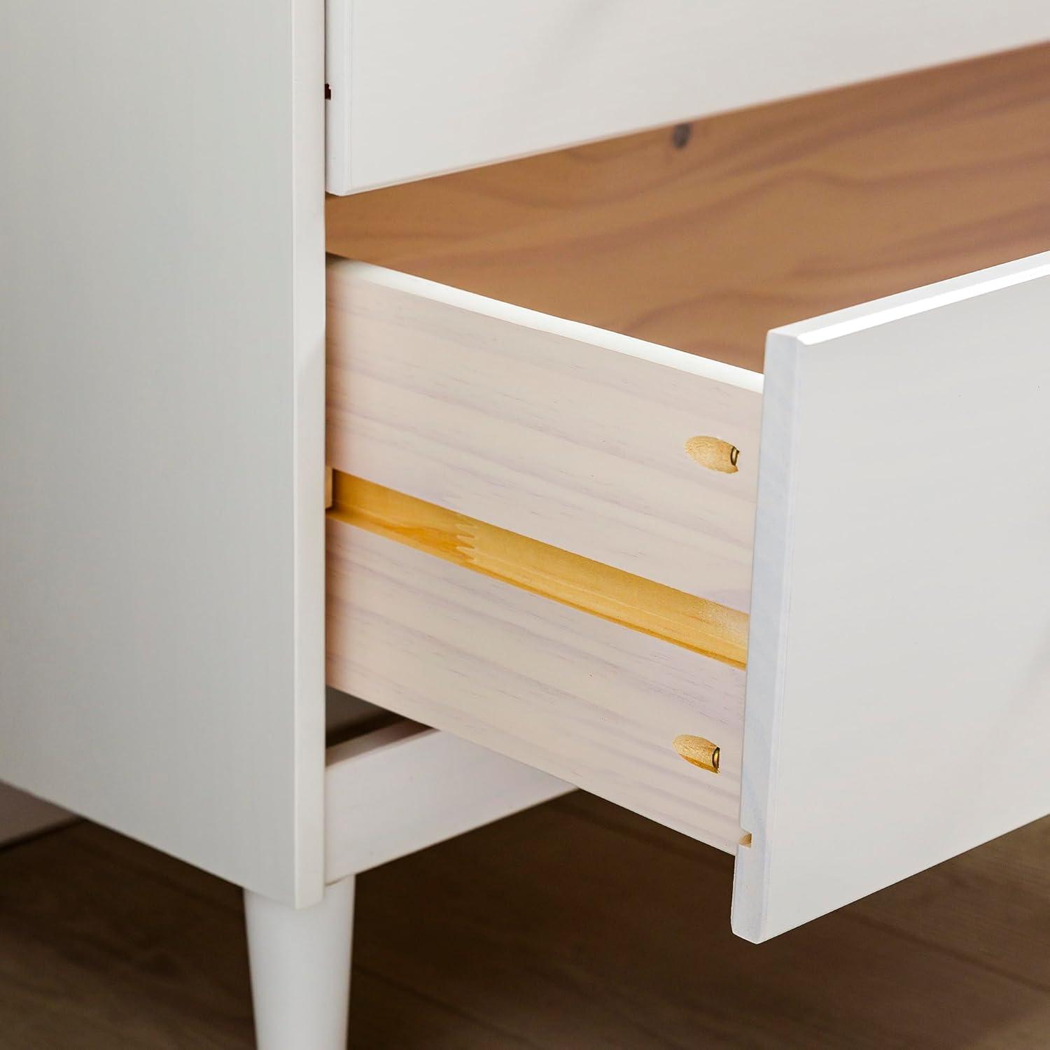 Walker Edison Tall Wood Dresser Bedroom Storage Drawer Organizer Closet Hallway, 4 Drawer, White 4 Drawers White