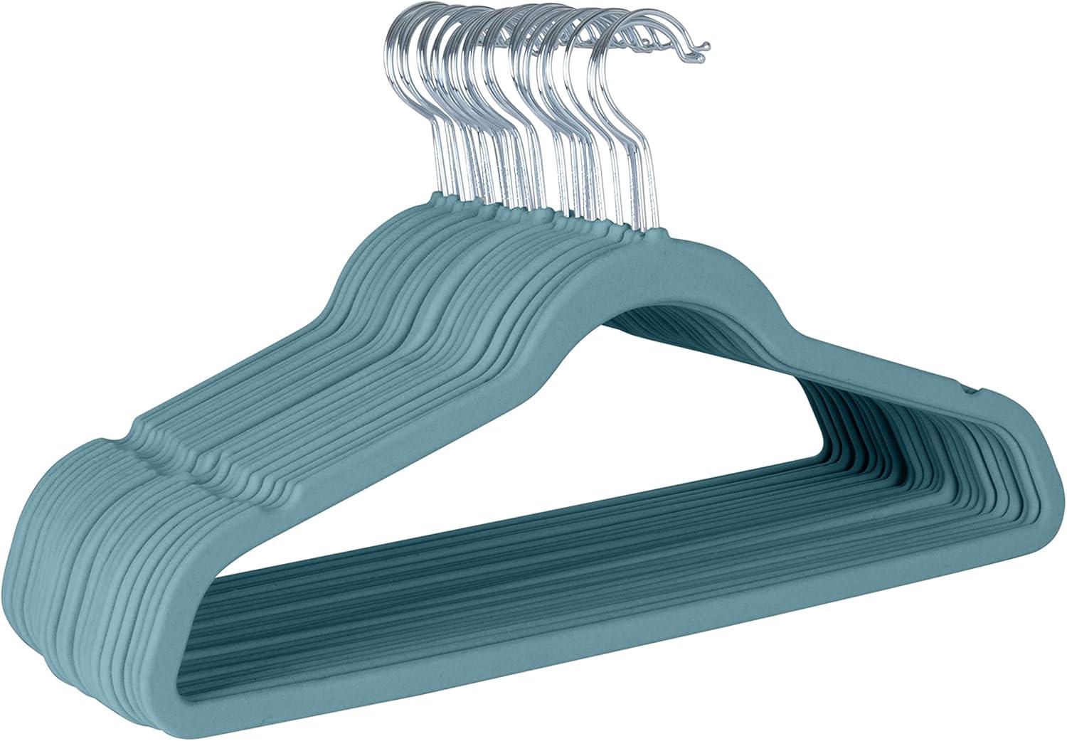 Laura Ashley 25pk Deluxe Velvet Hangers Dusty Blue