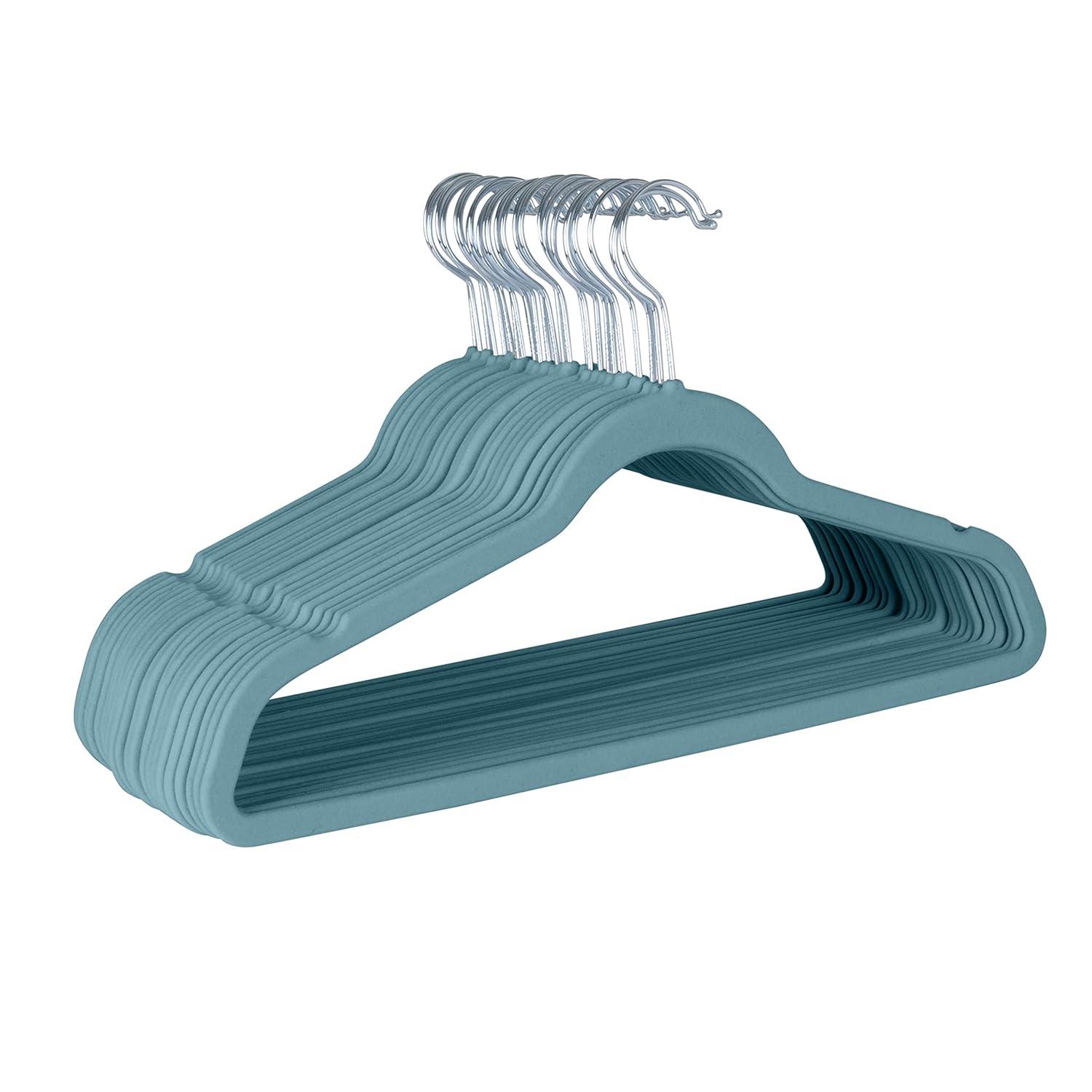 Laura Ashley 25pk Deluxe Velvet Hangers Dusty Blue