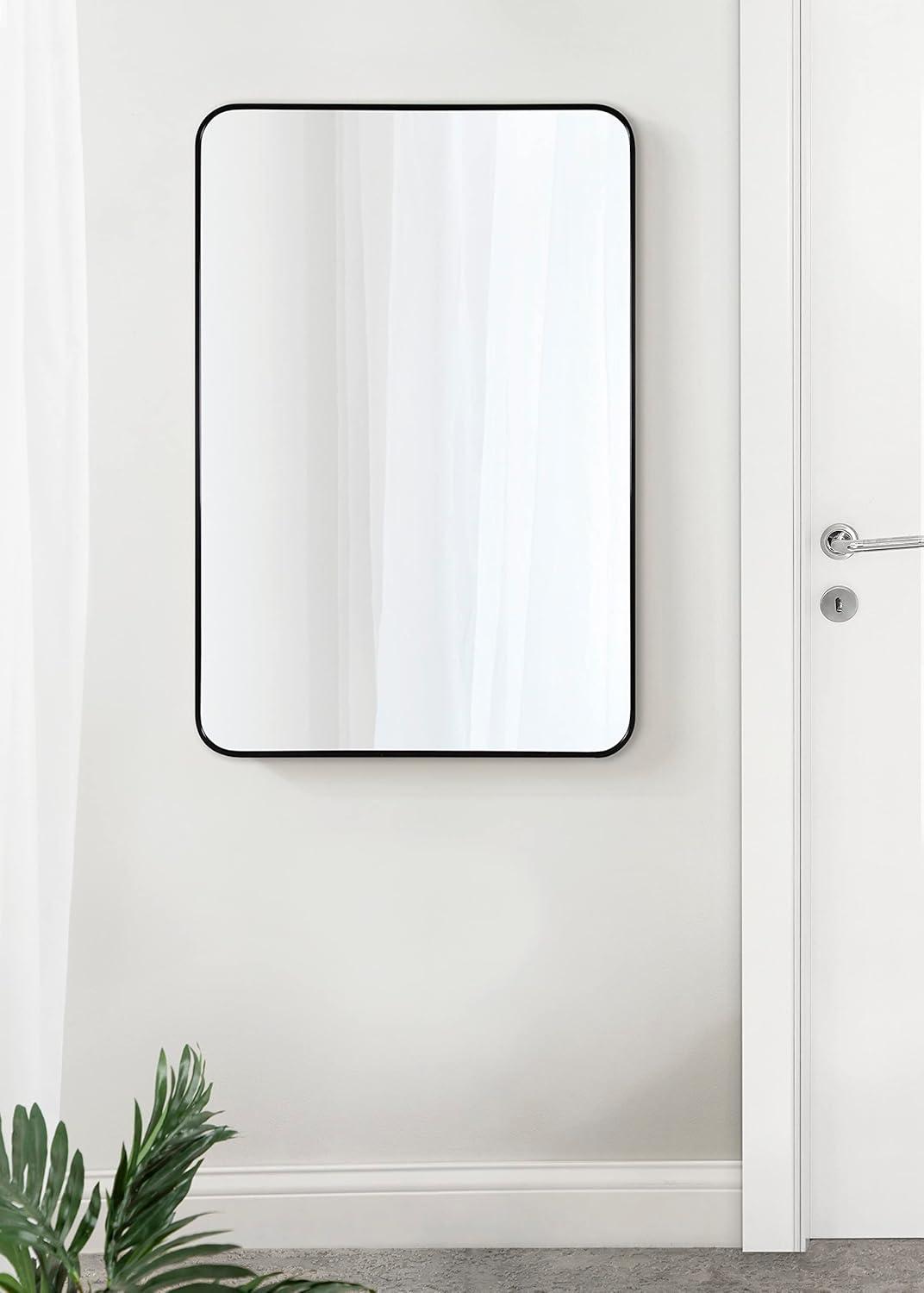 Kate and Laurel Zayda Radius Rectangle Framed Wall Mirror