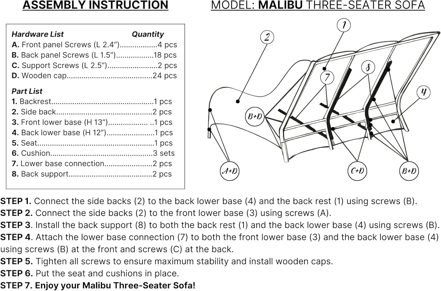 Natural Rattan Wicker Lounge Set with Cream Cushions