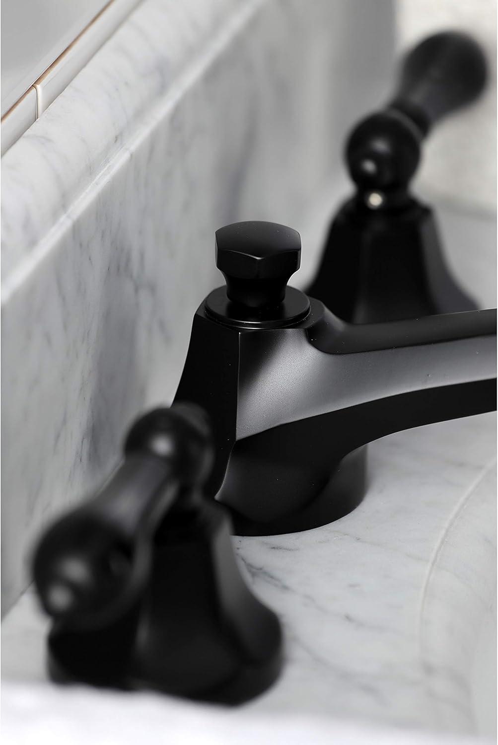 Kingston Brass Duchess Two-Handle 3-Hole Deck Mount Widespread Bathroom Faucet with Brass Pop-Up Drain