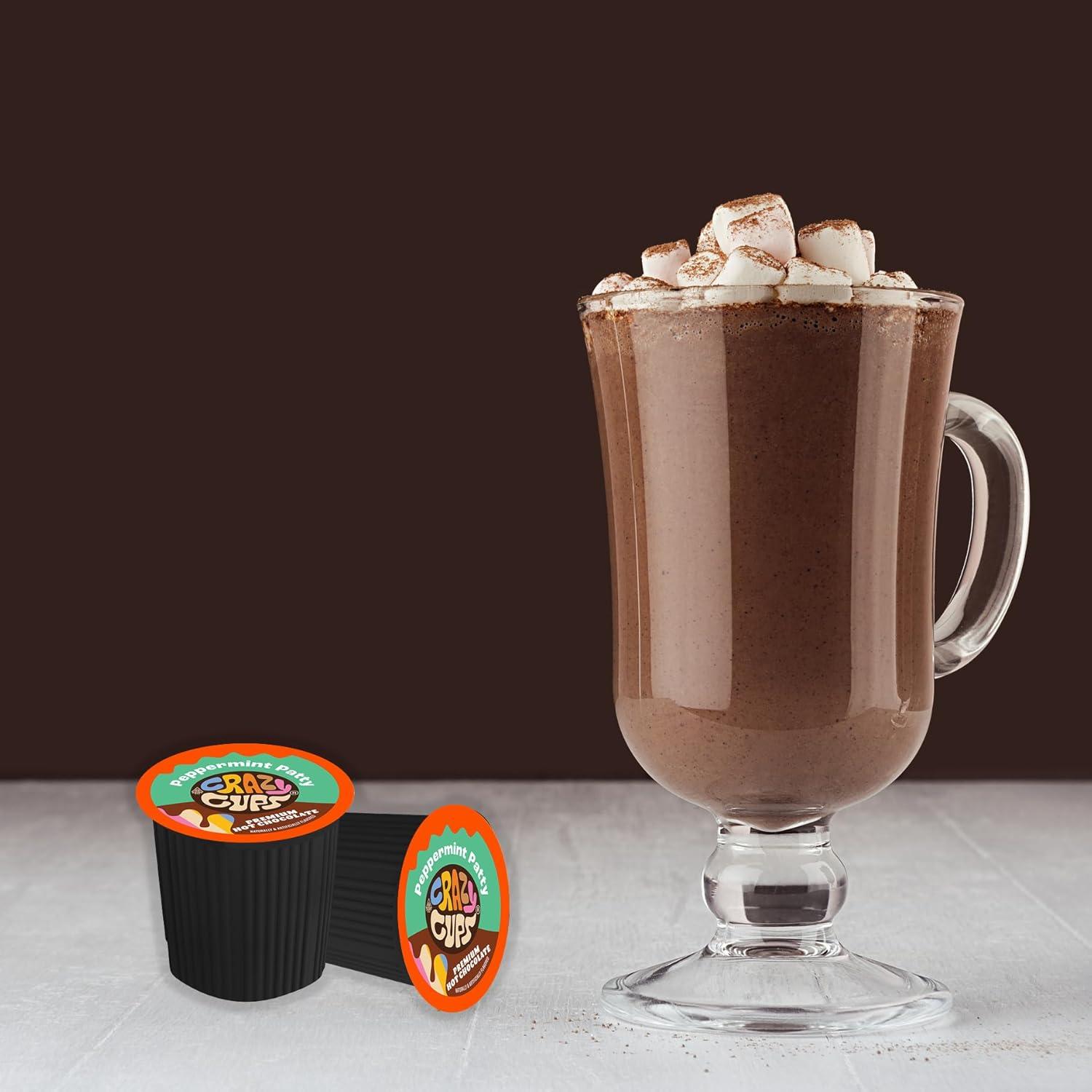 Crazy Cups Peppermint Patty Hot Chocolate Pods, 22 Count for Keurig K Cups Brewers