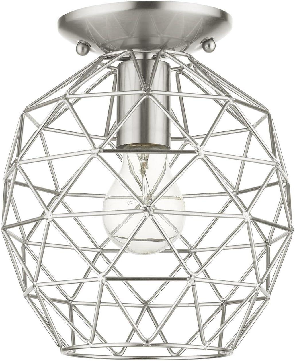 Livex Lighting Geometrix 1 - Light Flush Mount in  Brushed Nickel