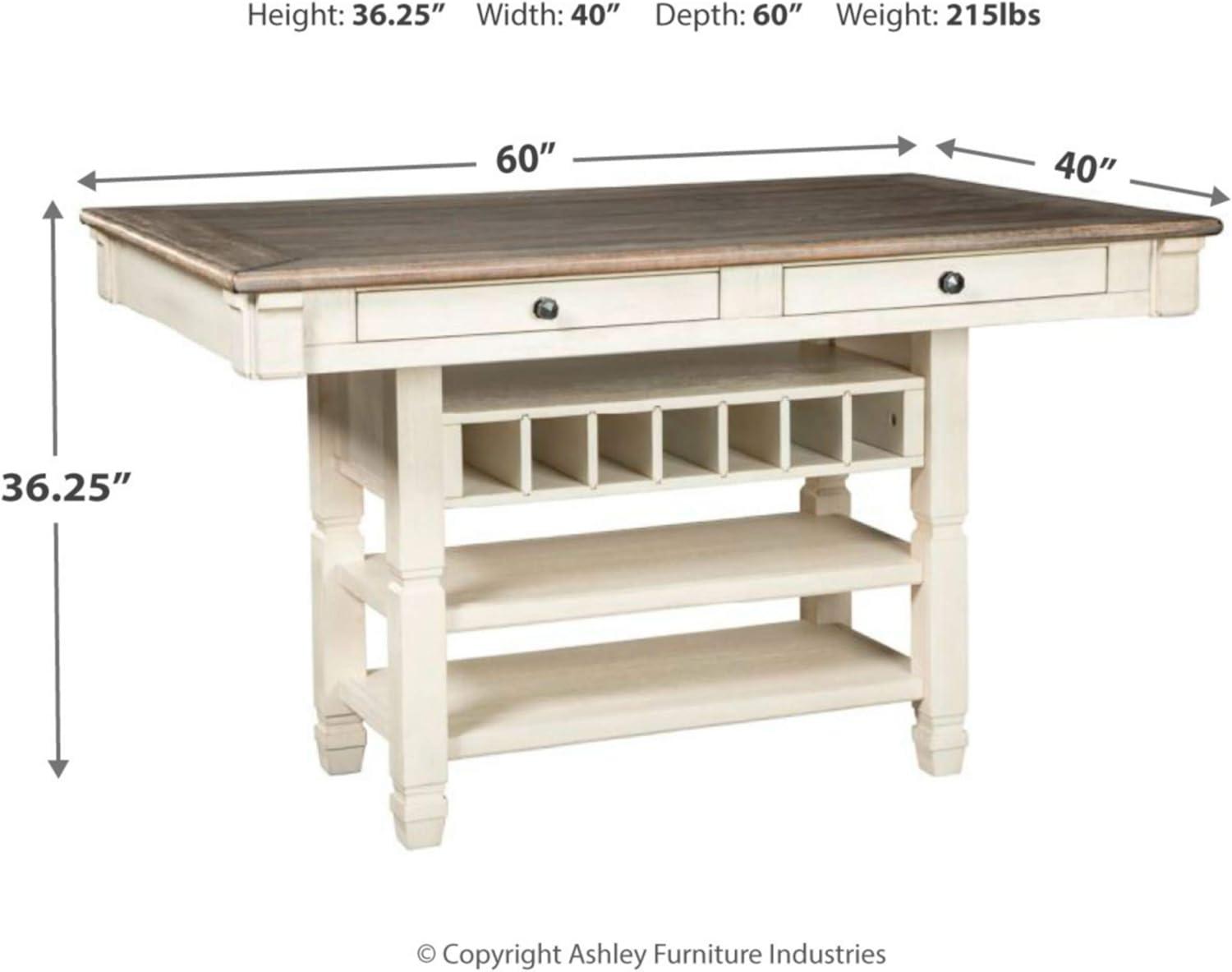 Ashley Bolanburg Engineered Wood Counter Height Dining Table in Two-Tone