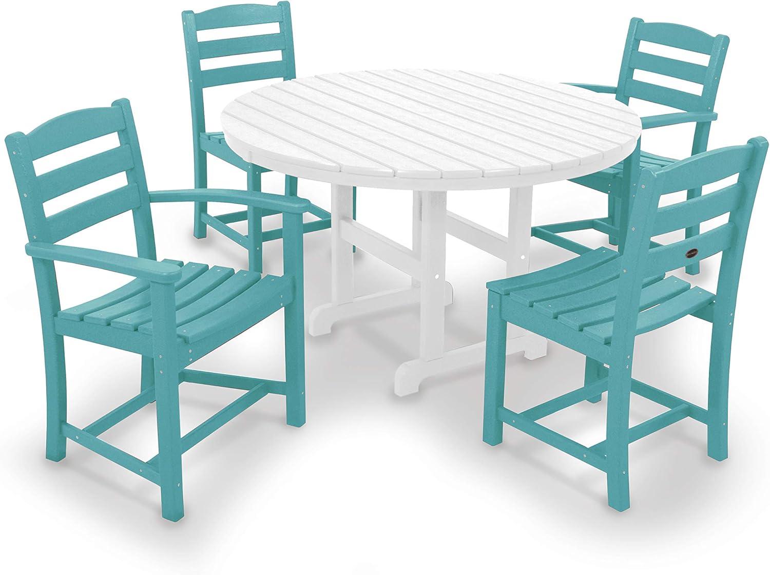 La Casa Café 5-Piece Round Farmhouse Dining Set