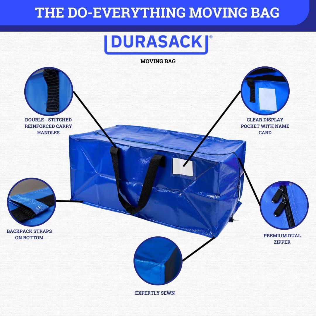 DuraSack DuraSack Moving And Storage Bags, Heavy Duty, 29"L X 15"W X 13"H, 4-Pack