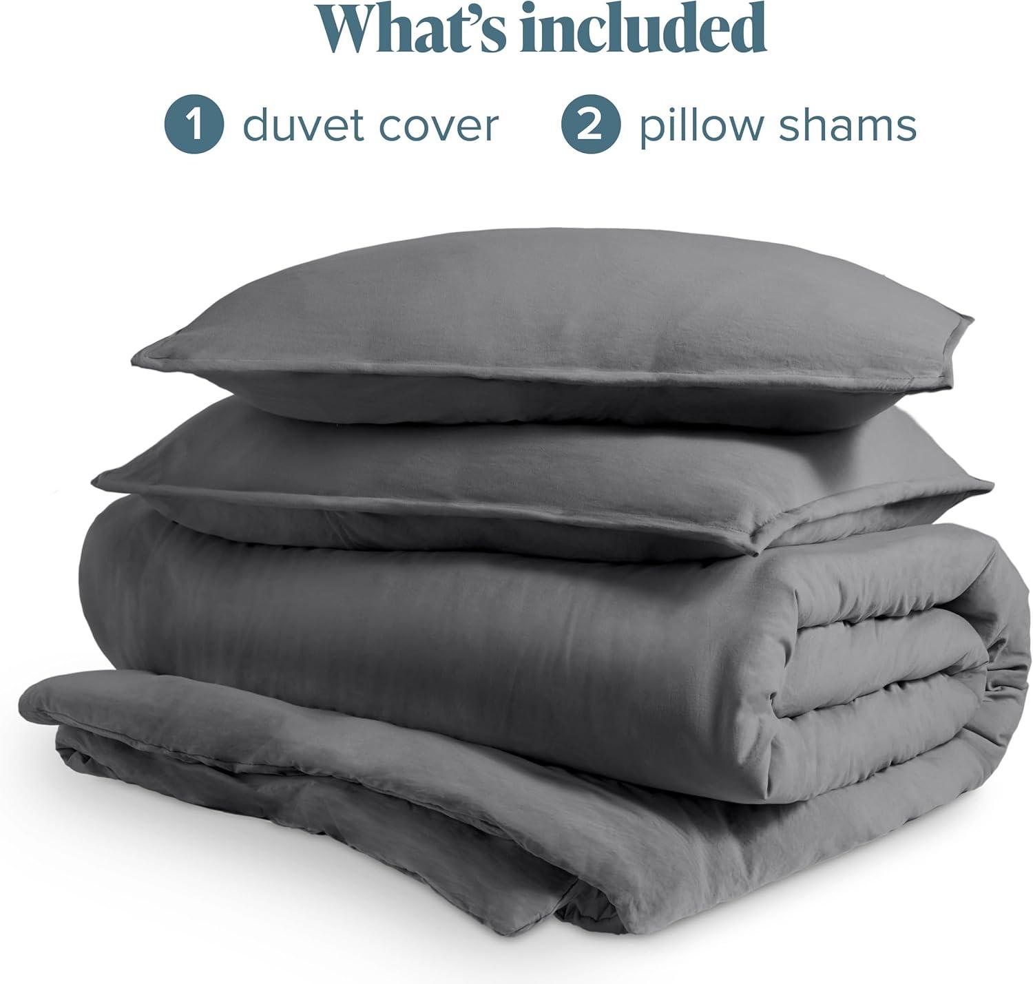 Washed Duvet Cover & Sham Set  – Extra Soft, Easy Care by Bare Home