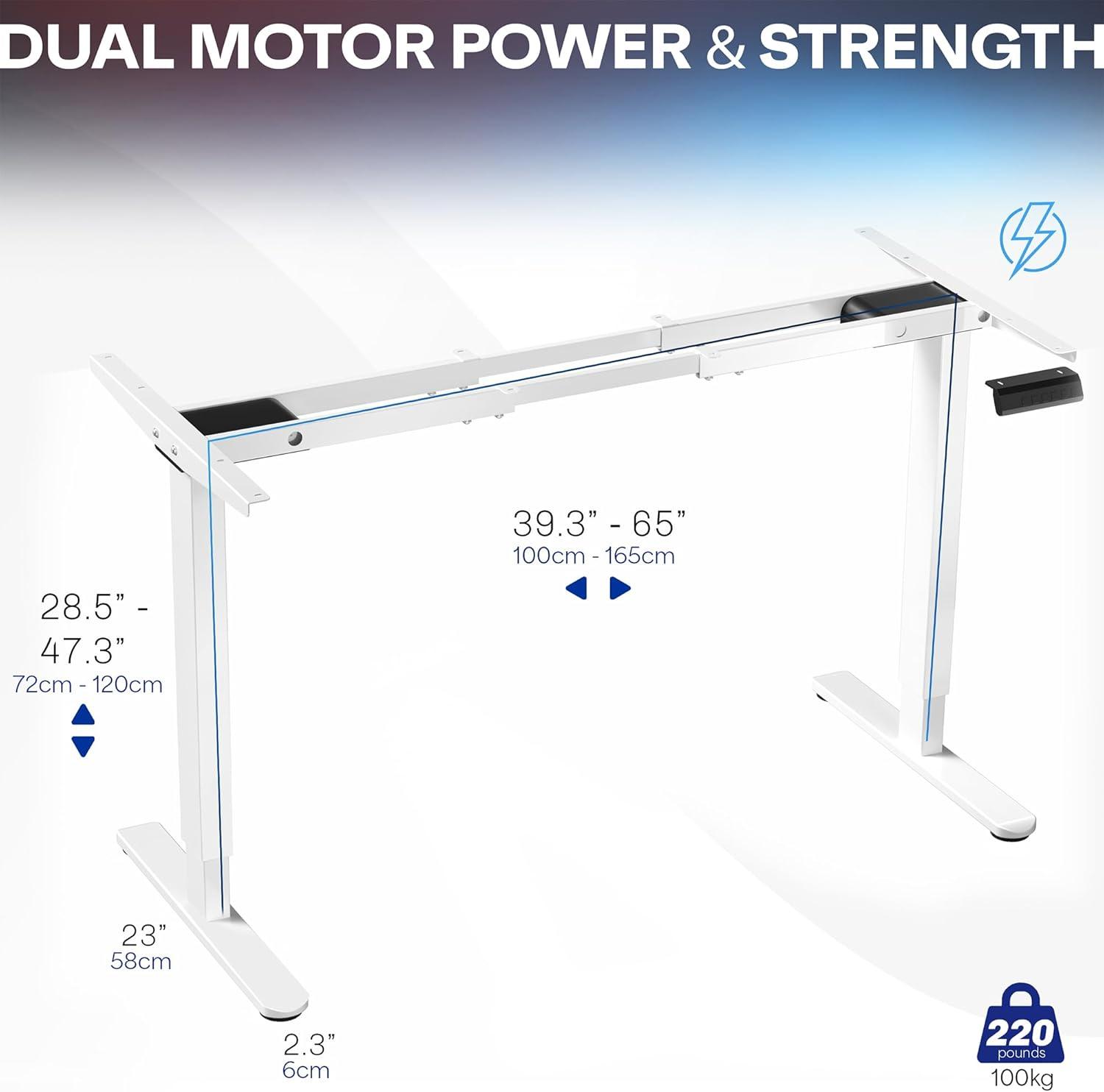 VIVO Electric Dual Motor Standing Desk Frame, E-200 Series