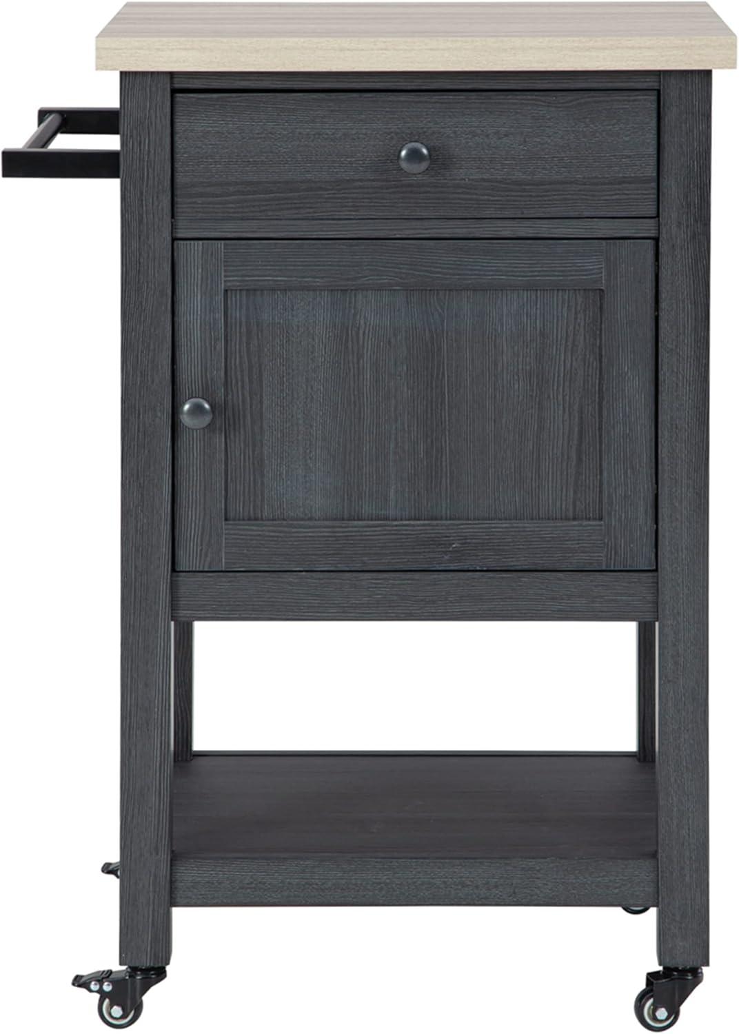 Signature Design by Ashley Casual Boderidge Bar Cart, Antique White