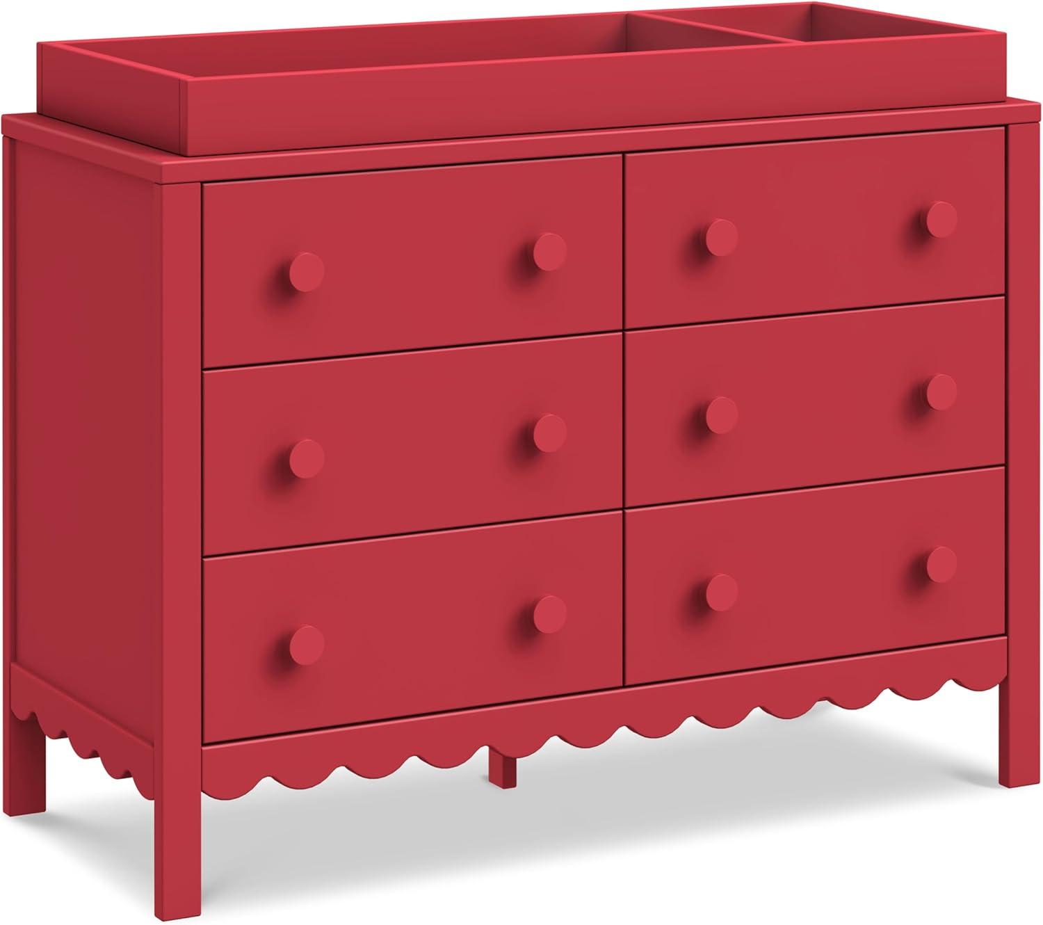 DaVinci Sammy Scallop 6 Drawer Dresser - Tomato Red