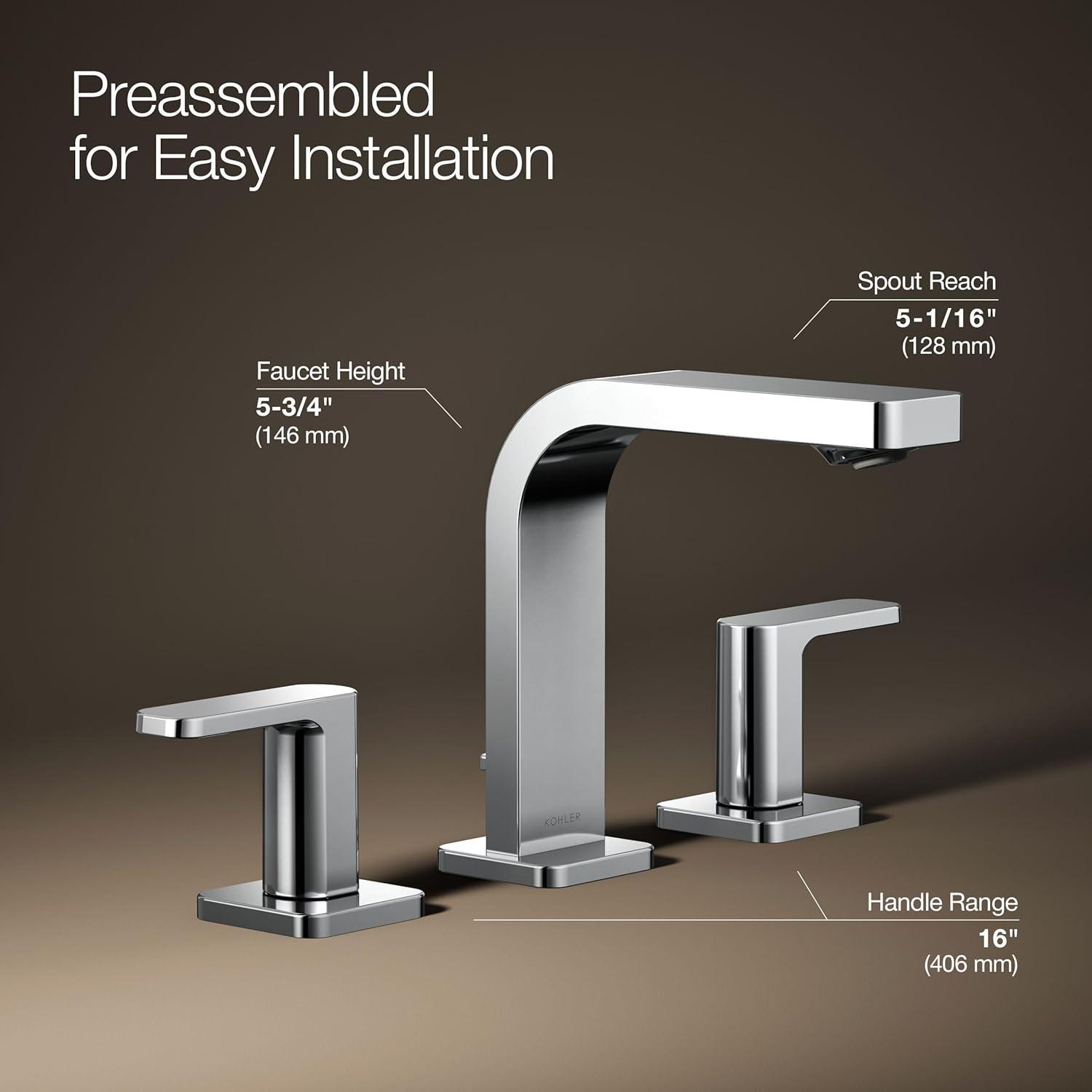 Parallel™Widespread Bathroom Faucet, 3-Hole Two Lever Handle Bathroom Sink Faucet, 1.2 GPM