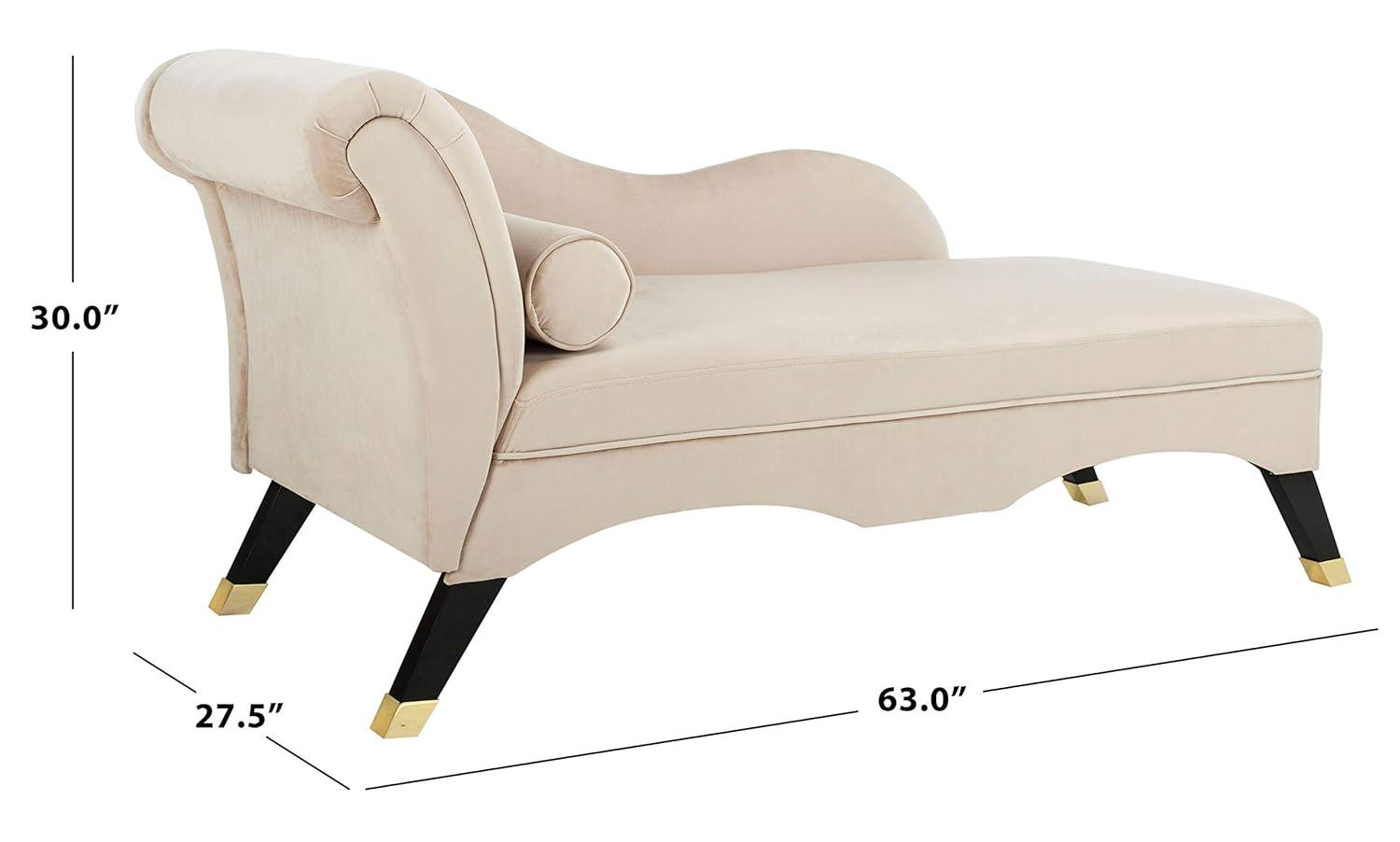 Caiden Chaise - FOX6284 - Tan/Black - Safavieh