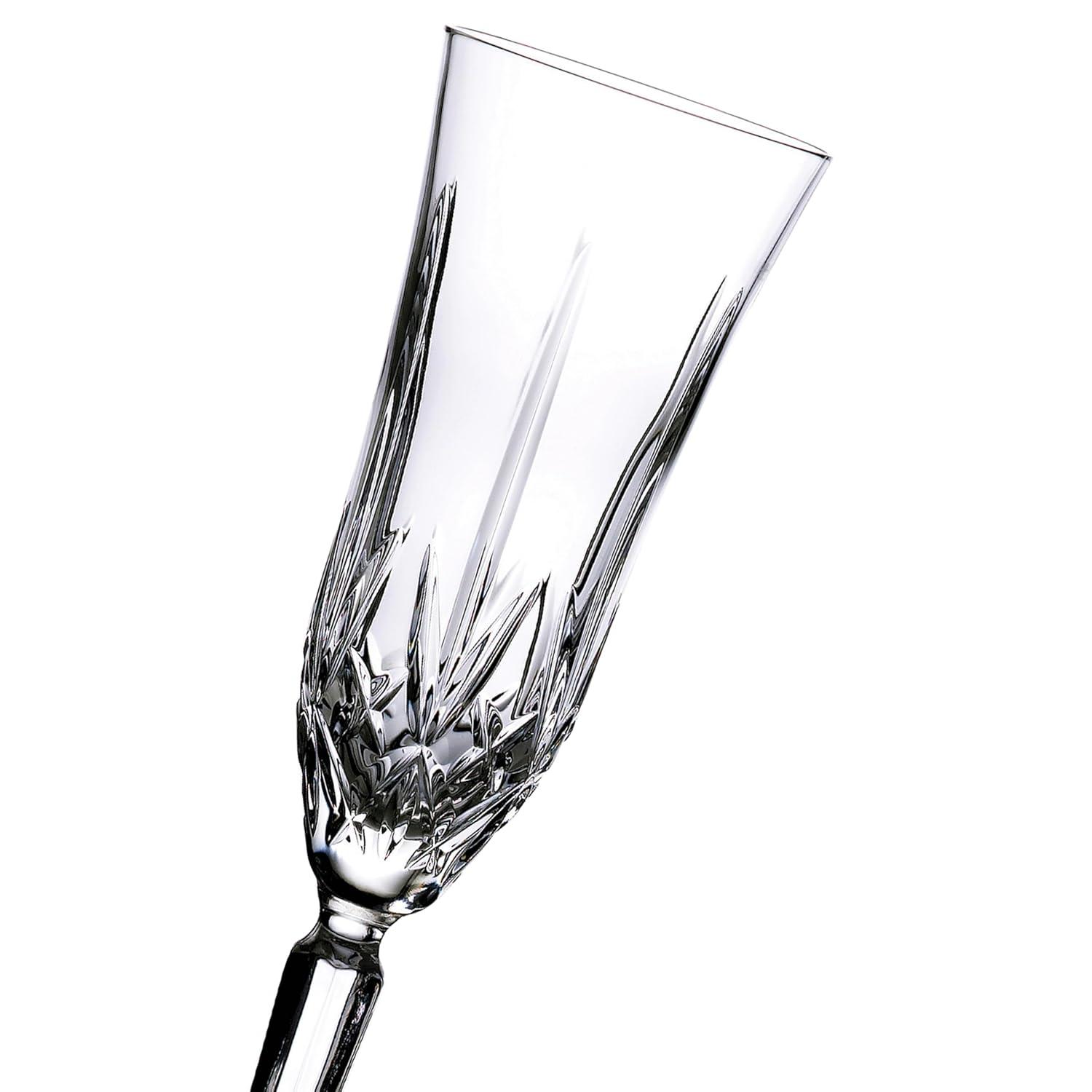 Maxwell Clear Crystal Cut Champagne Flute Set of Four