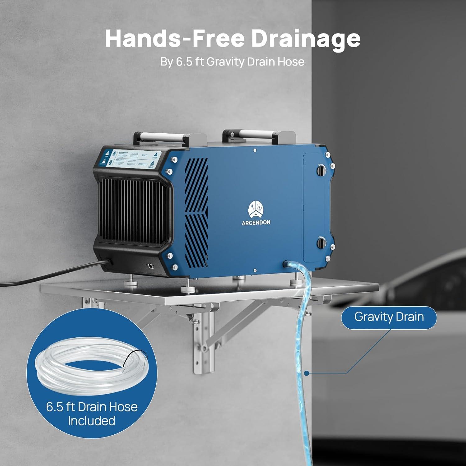 Crawl Space Commercial Dehumidifier with Drain Hose 145 Pints Basement, Industrial Sites, Energy Star