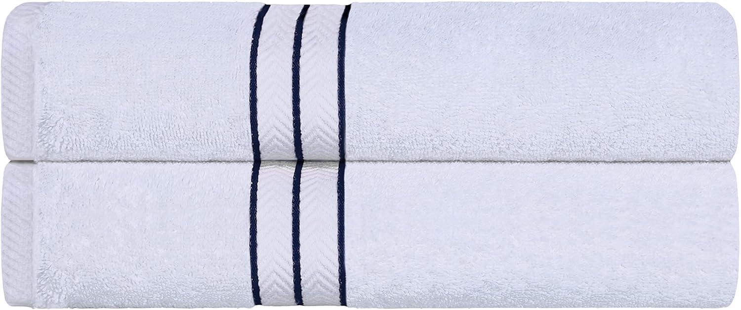 Superior Turkish Cotton Ultra-Plush 2-Piece Bath Towel Set, Towels for Shower, Bathroom, Home Essentials, Spa, Guest/Master Bath, Airbnb, Apartment, Adults and Kids, Soft Quick Drying, Navy Blue
