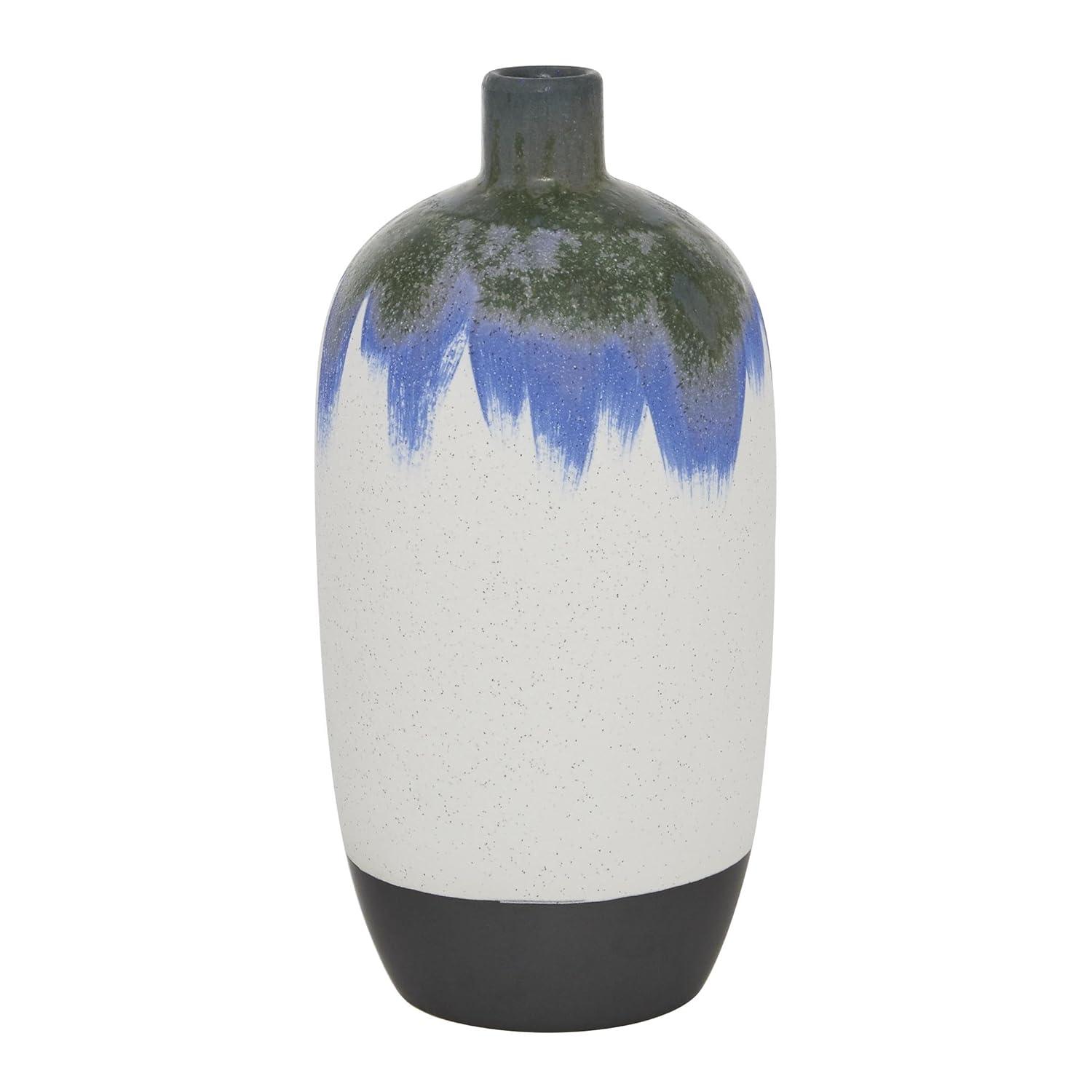 Novogratz White Ceramic Contemporary Vase, 13 X 6 X 6 | Wayfair