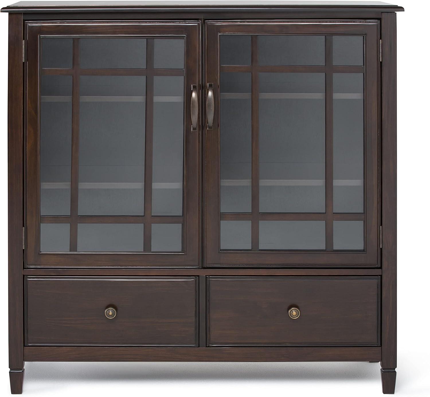 Simpli Home Connaught Storage Cabinet - Dark Chestnut Brown