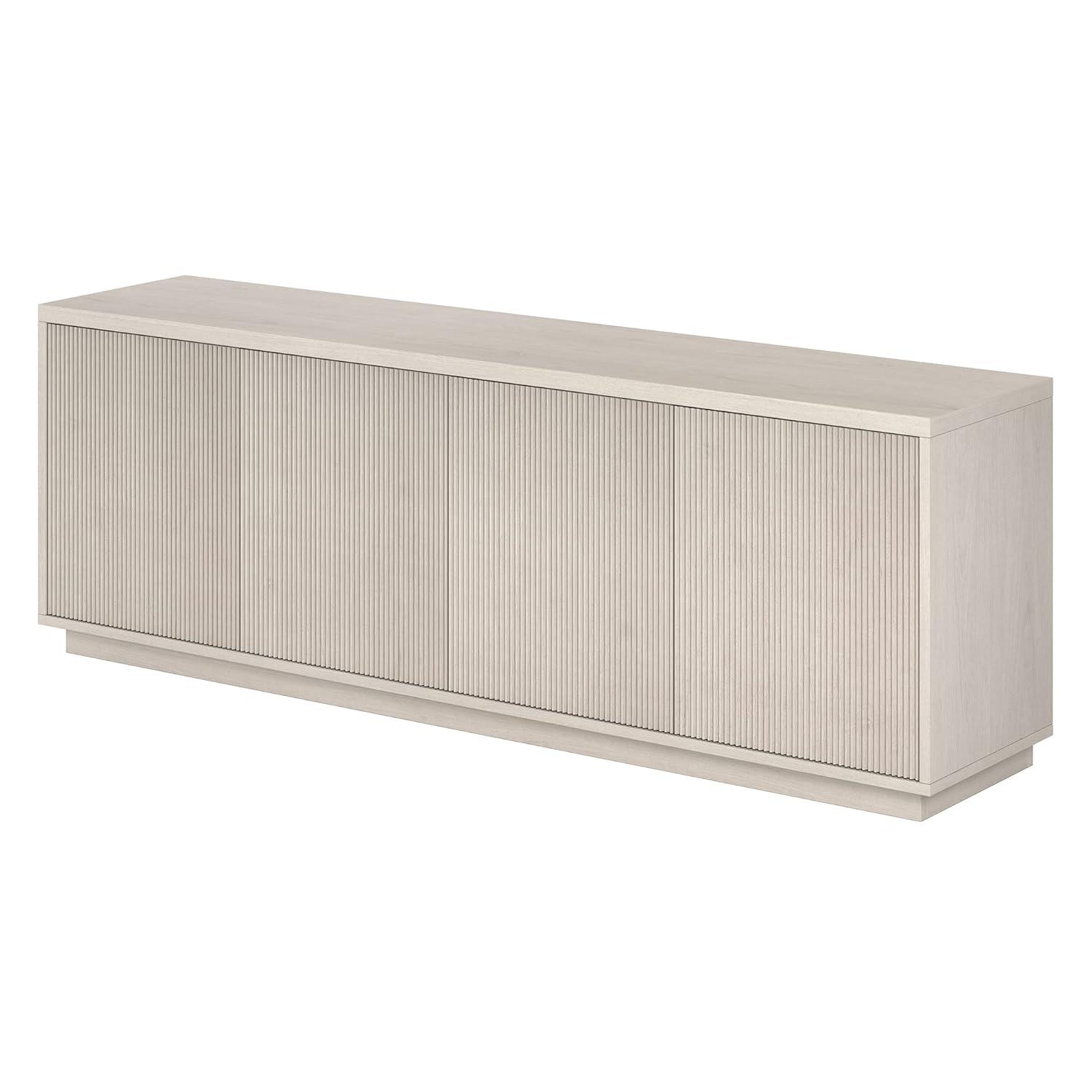 Evelyn&Zoe Hanson Rectangular TV Stand for TV's up to 75", Alder White