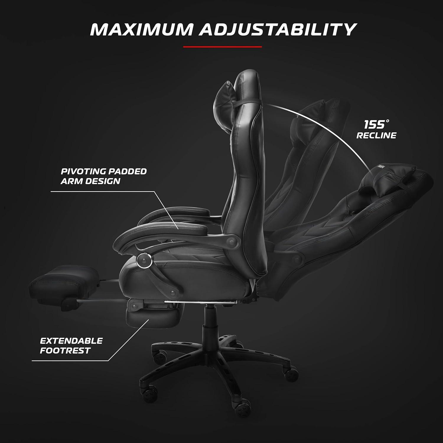 RESPAWN 110 Pro Gaming Chair - Gaming Chair with Footrest, Ergonomic Computer Desk Chair