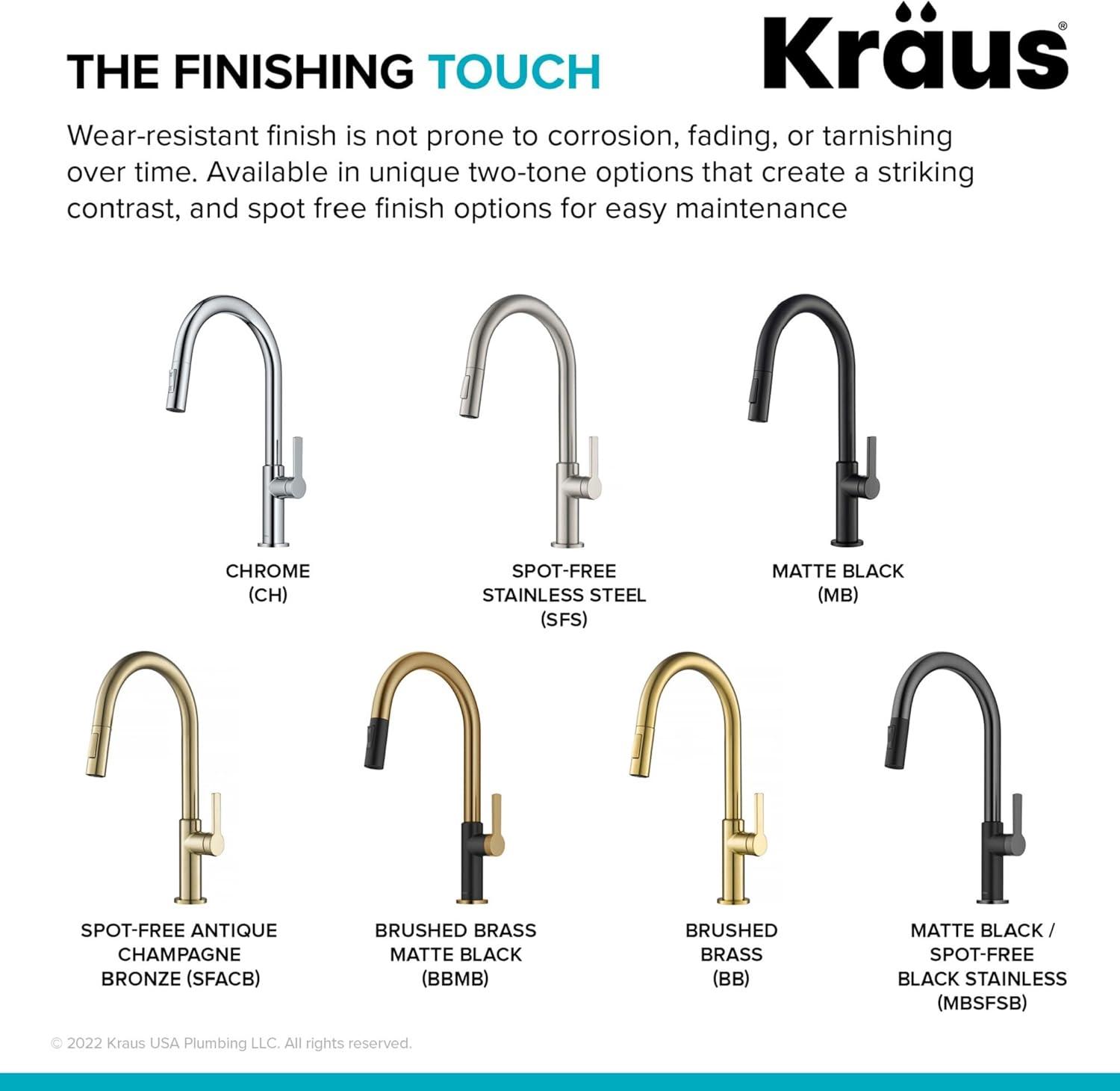 KRAUS Oletto Single Handle Pull Down Kitchen Faucet