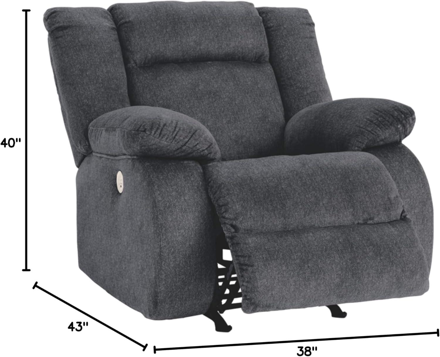 Ashley Furniture Burkner Dark Gray Power Recliner