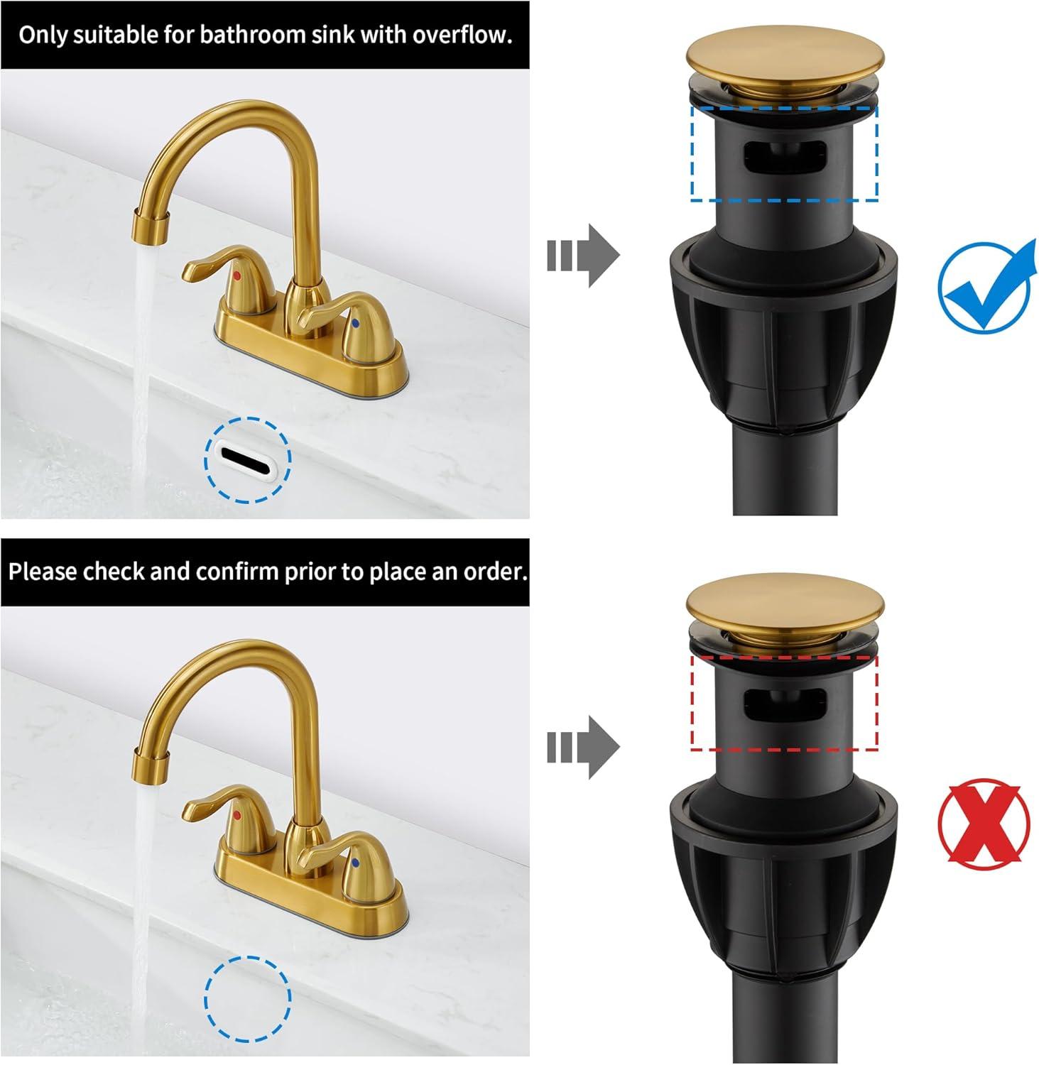 Centerset 2-handle Bathroom Faucet with Drain Assembly