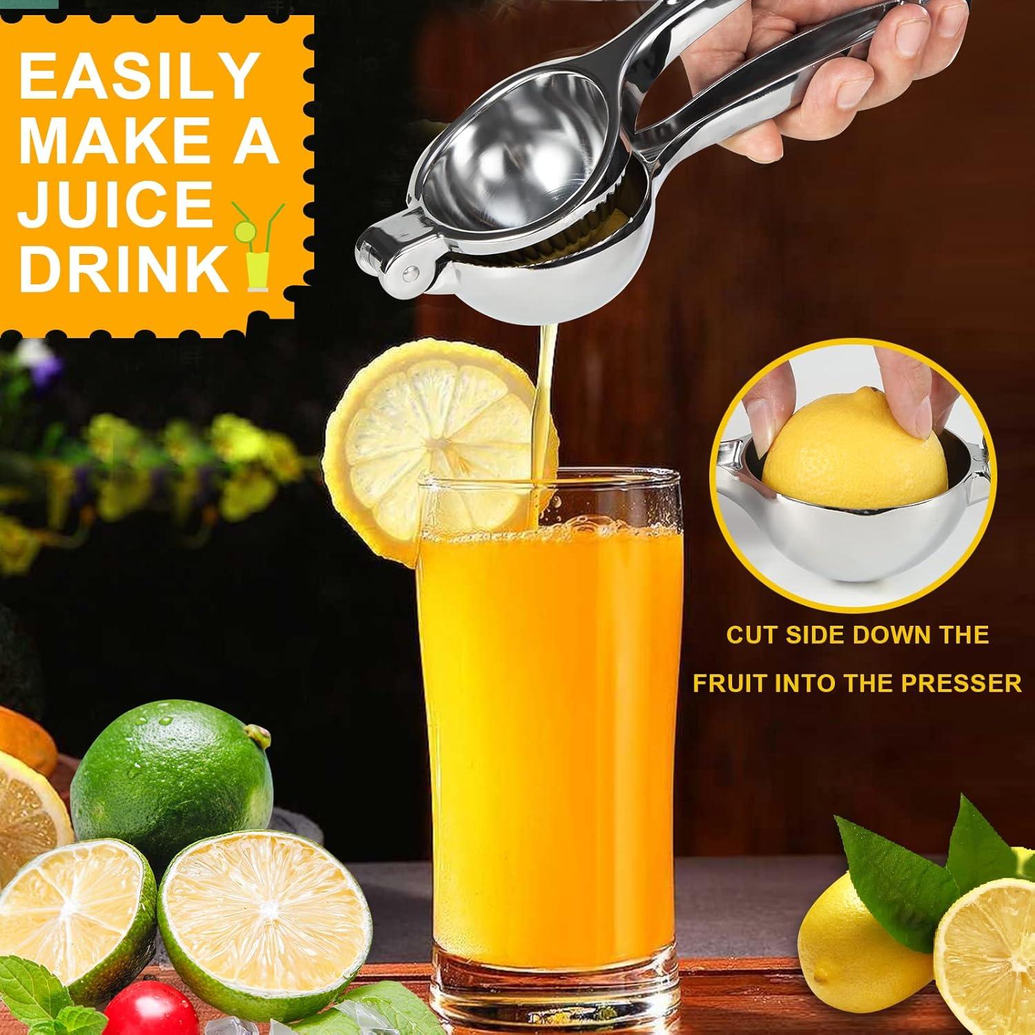 Large Stainless Steel Manual Citrus Juicer with Long Handle